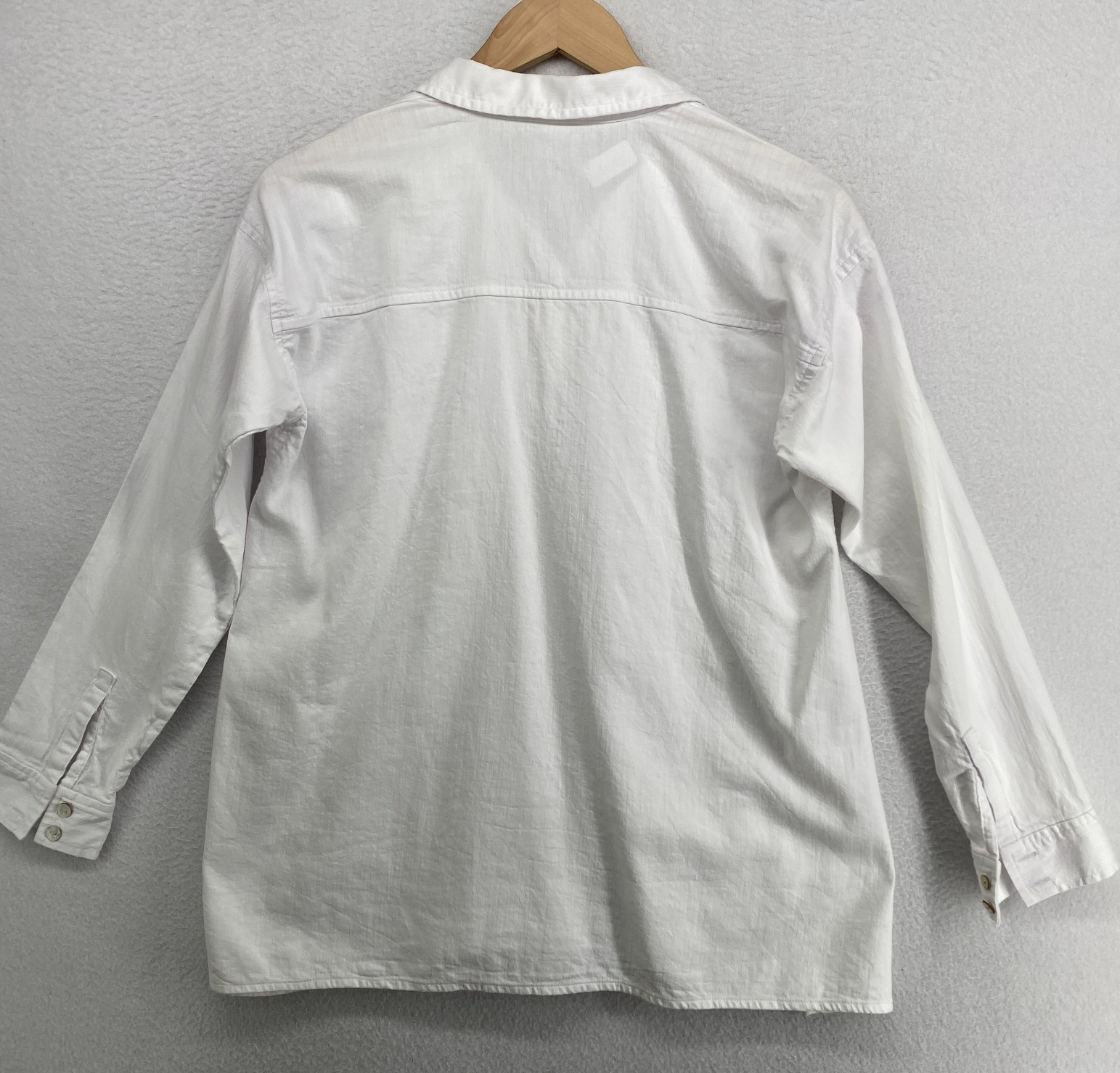 EILEEN FISHER Top PS Soft Organic Cotton Twill Shirt Oversized Button Up White