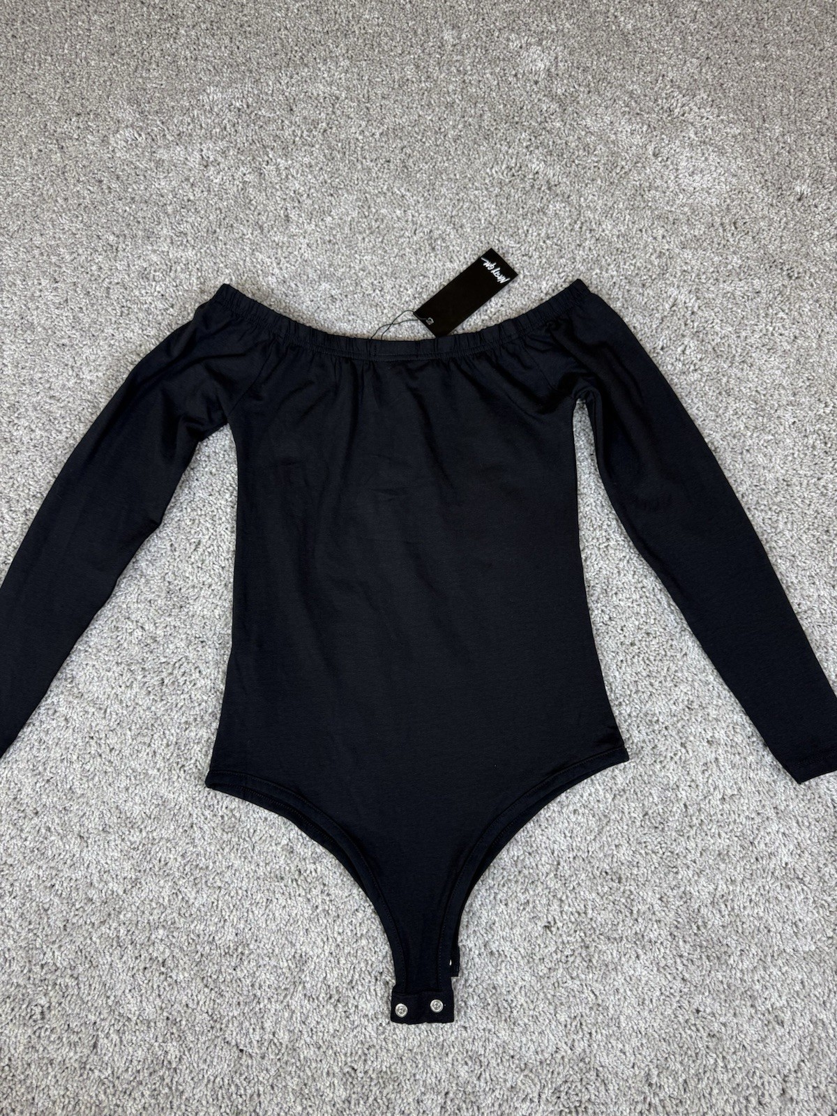 NWT Nasty Girl Body Suit Size 10 Black Long Sleeve Cotton