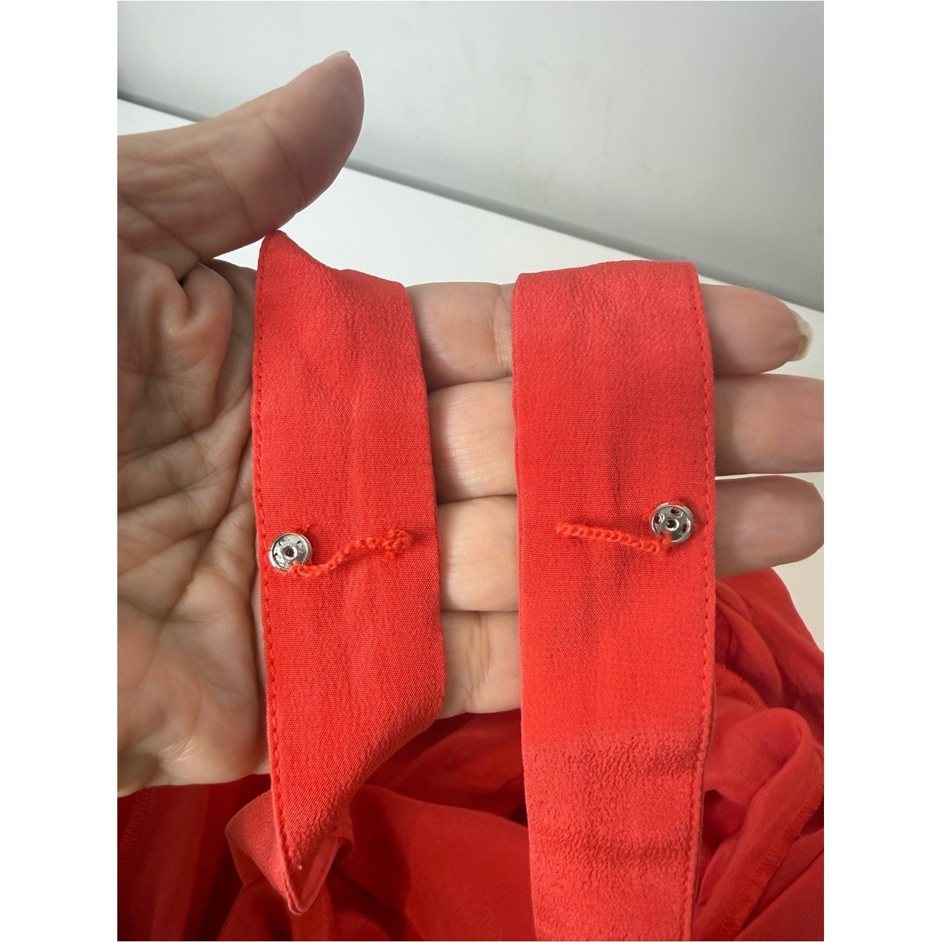 J.Crew 100% Silk Cold Shoulder Ruffle Top Coral Orange Size 10