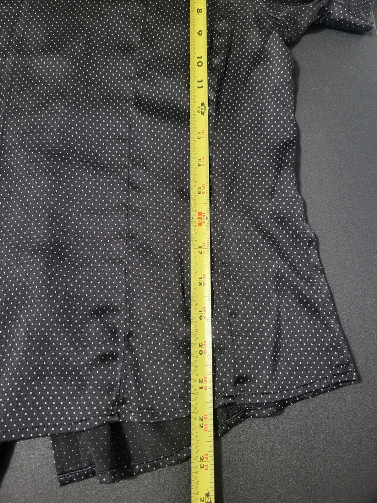 Dialogue Blouse Womens S Black Poka Dot Silk Collared Top Short Sleeve Button Up