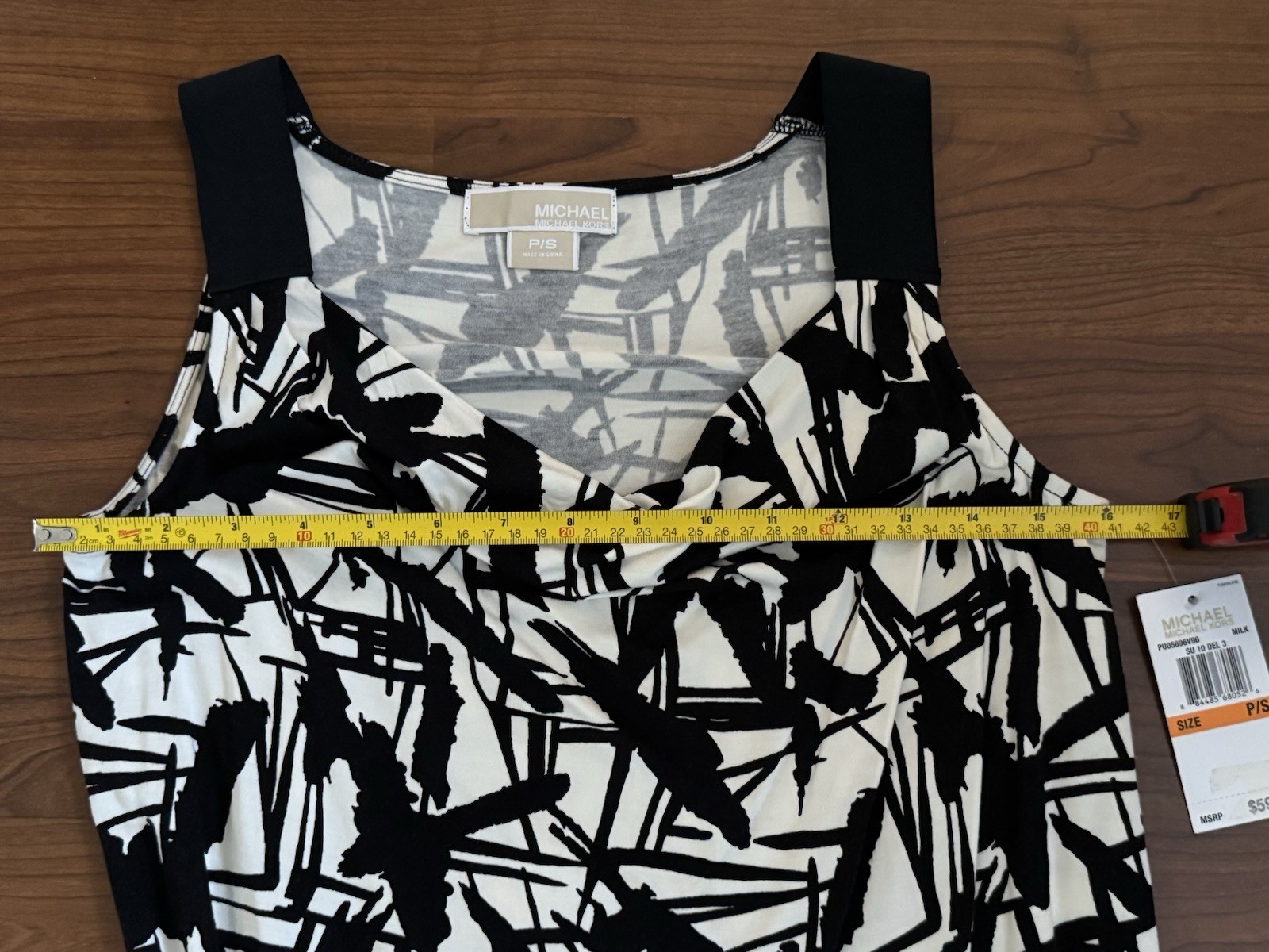 Michael Michael Kors Womens Black & White Tank Top Petite Small P/S NWT