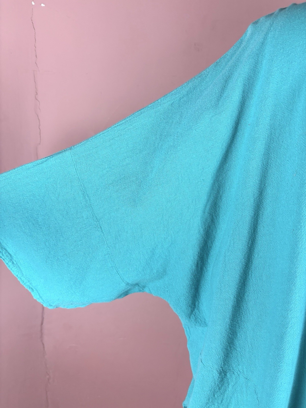 Oh My Gauze Tunic Top Boho Beach Lagenlook Travel Turquoise OS Fits 1X 2X 3X