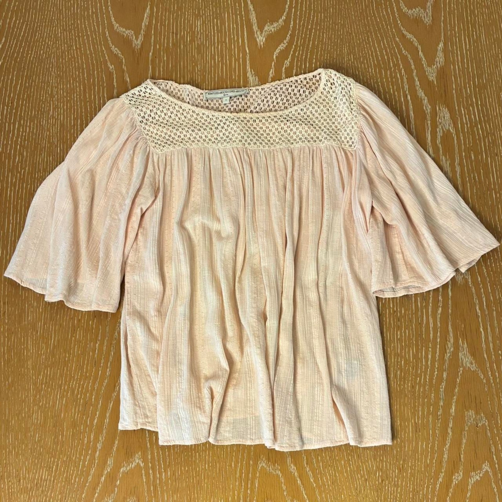 Anthropologie Women’s Pink and Tan Blouse