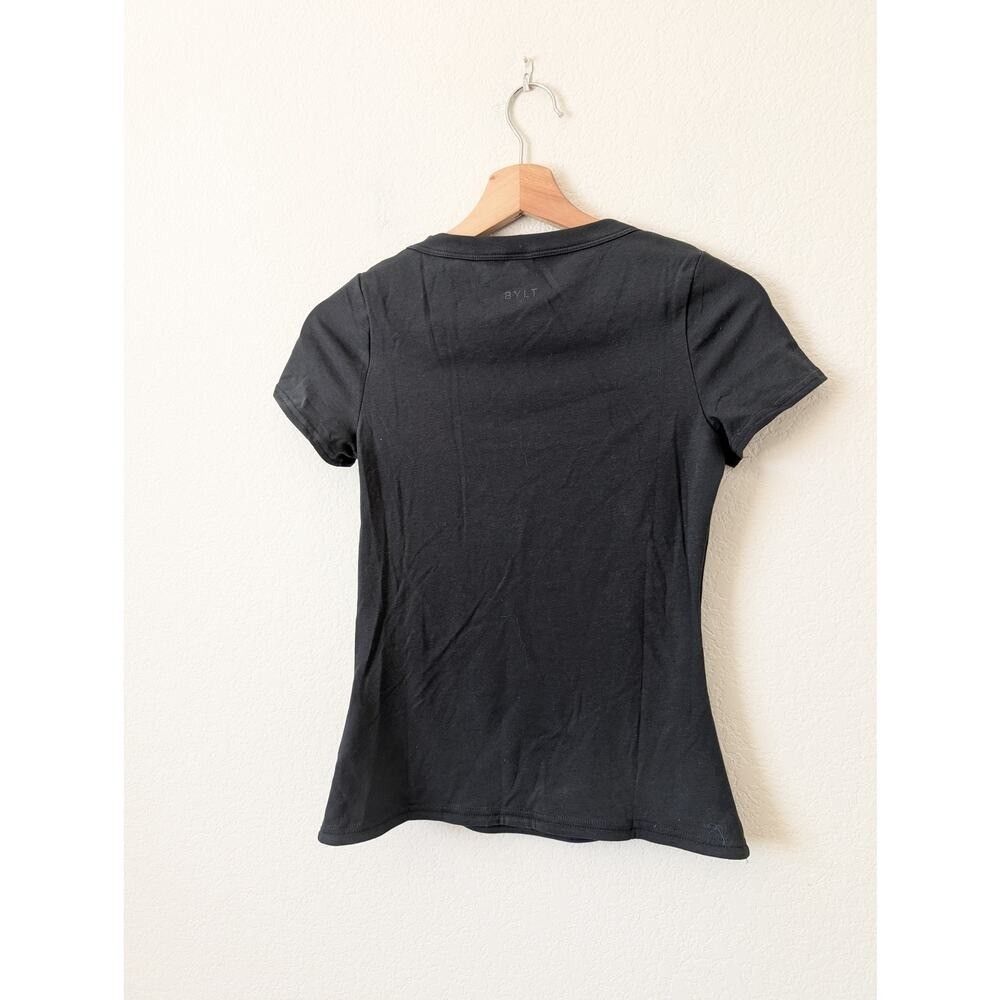 NWT BYLT Premium Basics Black Drift Fitted Scoop Neck Tee XS T-shirt Capsule