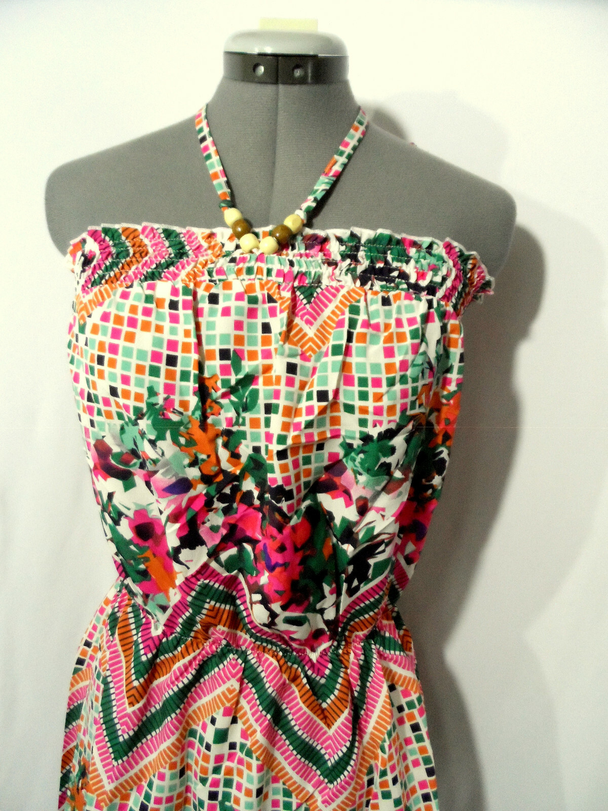 Nwt AVAILABLE Halter Tops Ethnic Beaded Ruffle Bead Empire Pink Mint Sexy! SML