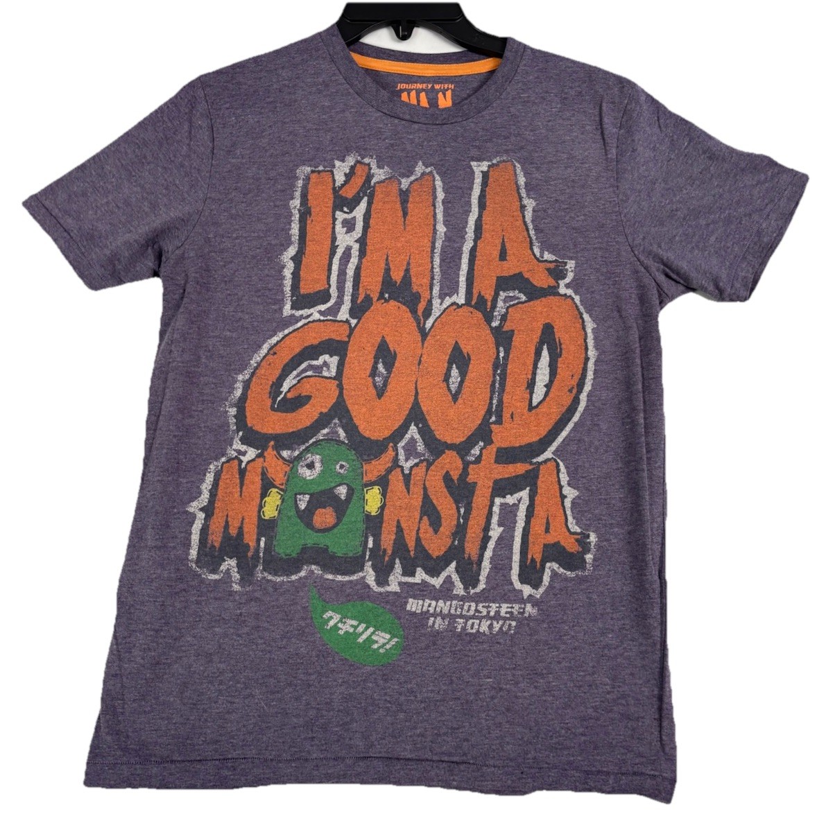Journey With MANGOSTEEN Tokyo Purple Graphic T Shirt Womens Medium Monster Tee