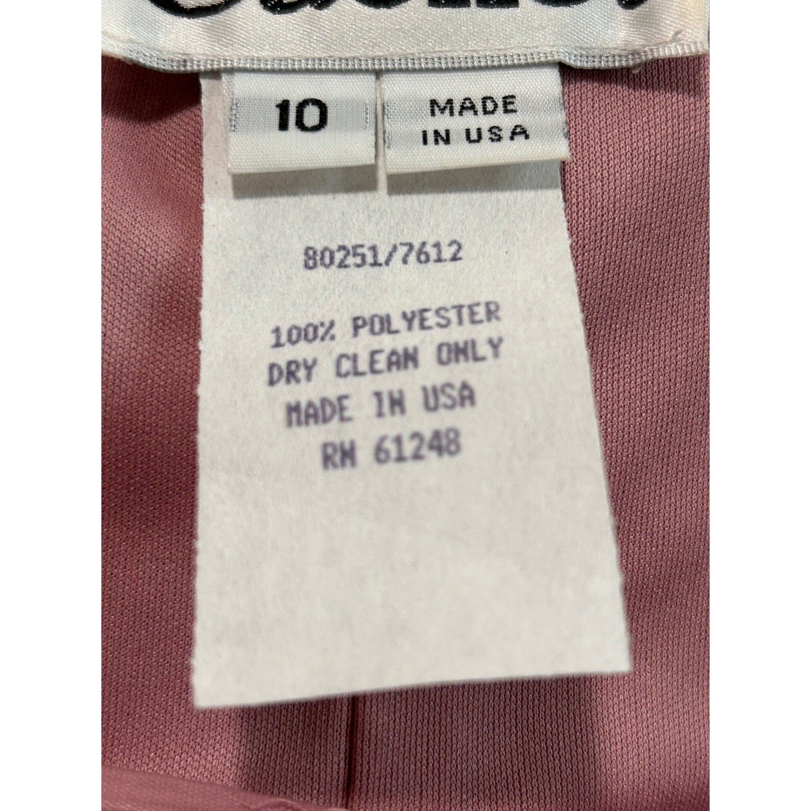 Cachet Women Pink Pleated Rosette Portrait Neck Blouse Short Sleeve Top Size 10
