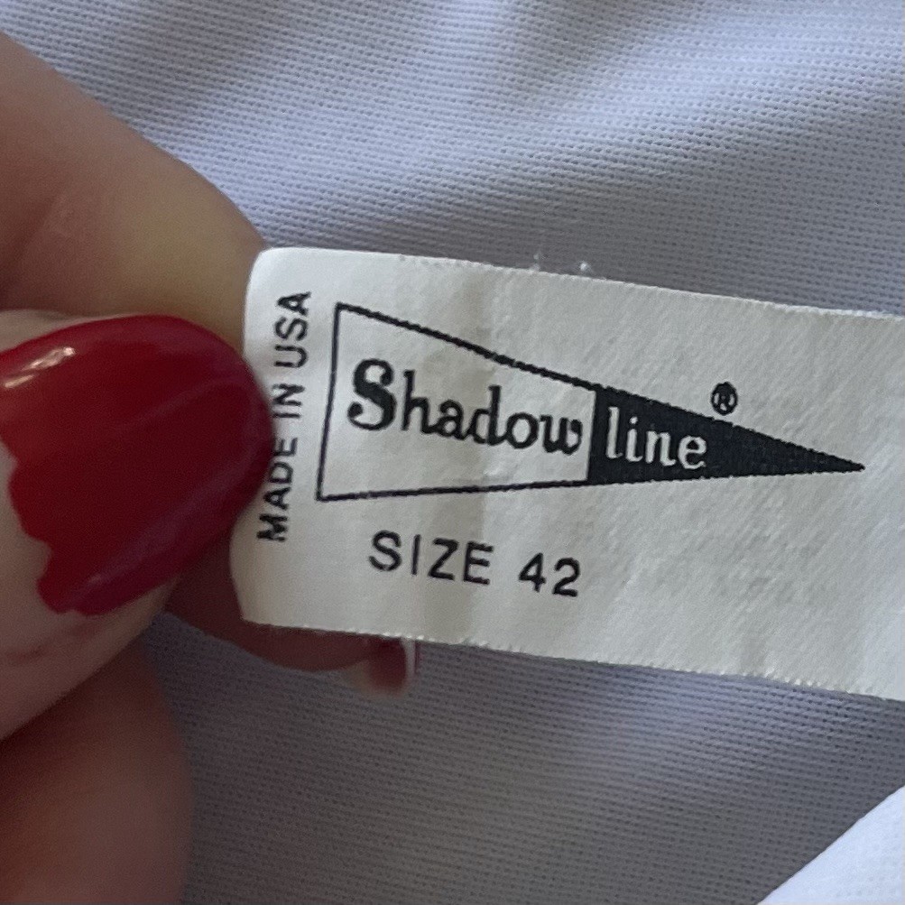 Shadow Line Vintage Babydoll Slip Top Large White Lace Trim Soft Girl Coquette