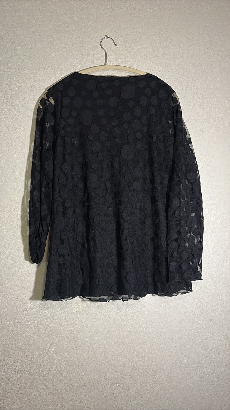 Decorated Originals Black Lace Crochet Detail Tunic Top XL