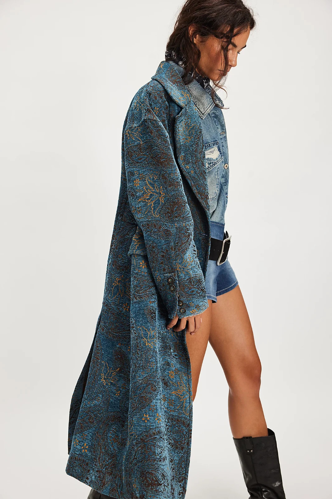 Free People NWT Size Large Micah Duster Jacquard Jacket New Coat
