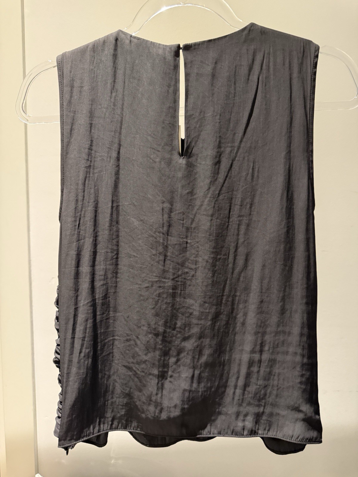 Ramy Brook Angie Pleated Top, Black, Size Small