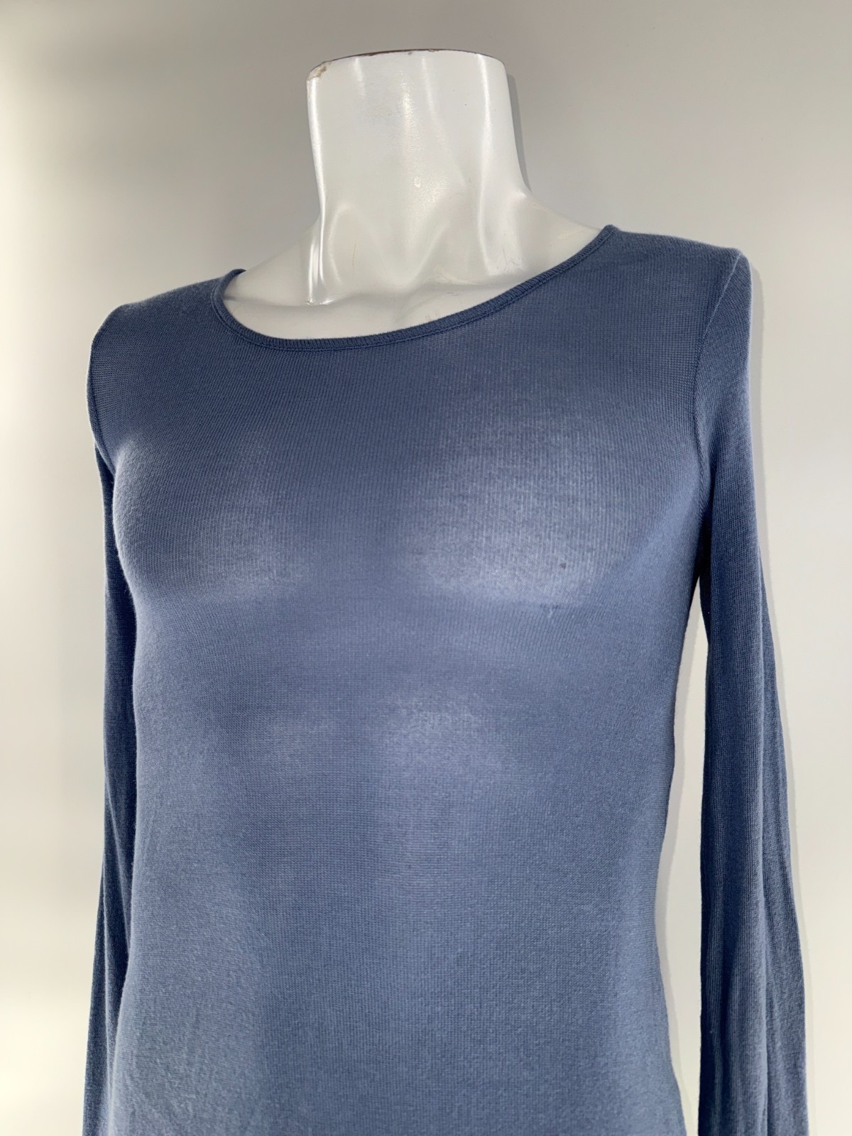 Red Haute Split Back Pullover Women XS Blue Rayon Spandex USA $98 YGI J5-53