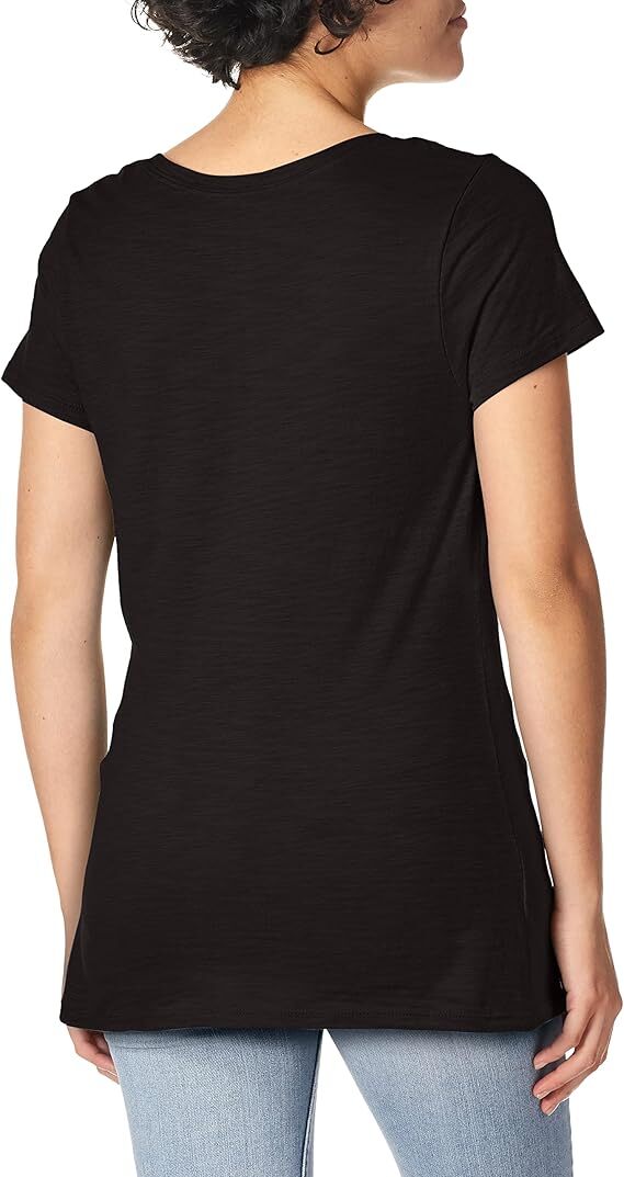 Hanes Shirred V-Neck Shirt Tee Women’s Slub Jersey Light Cotton soft Pre Shrunk