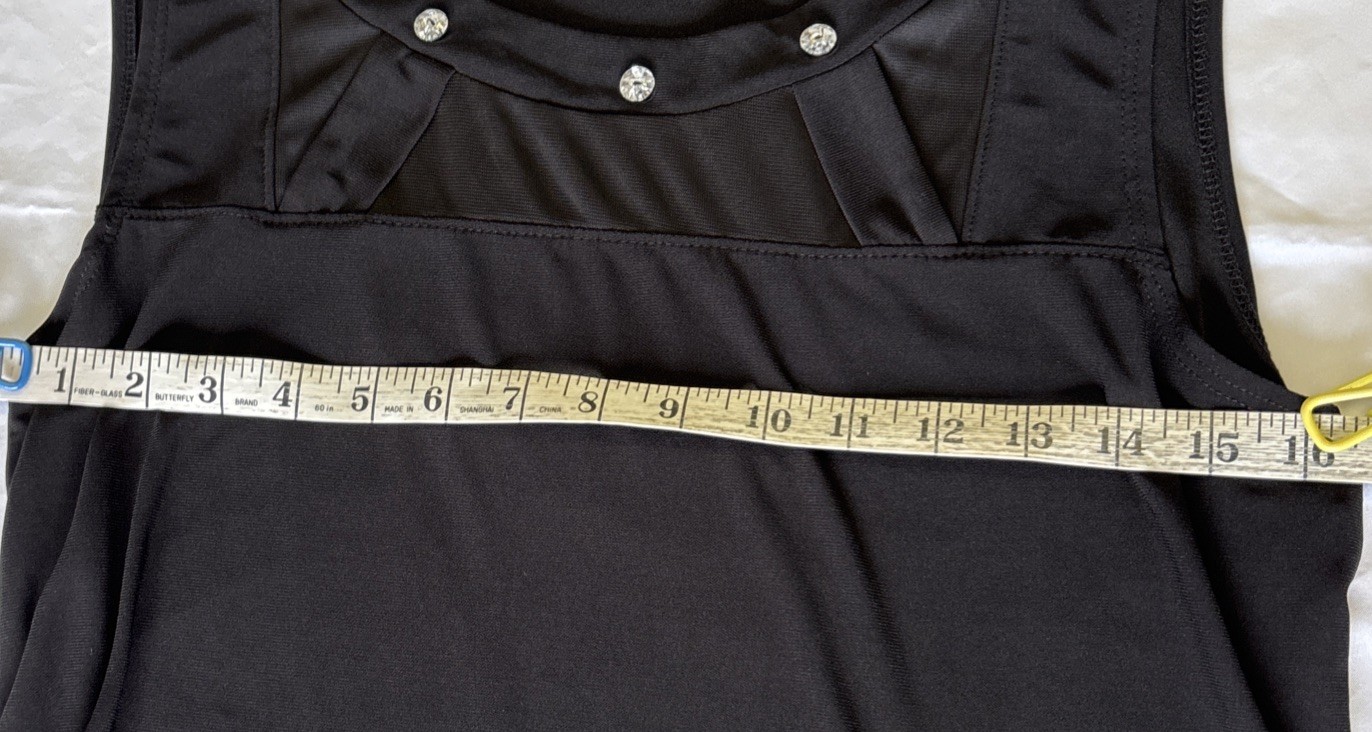 Short Sleeve Trendy Shirt, Black Sz L, Rock, Retro, Y2K, Crystal Button Accents