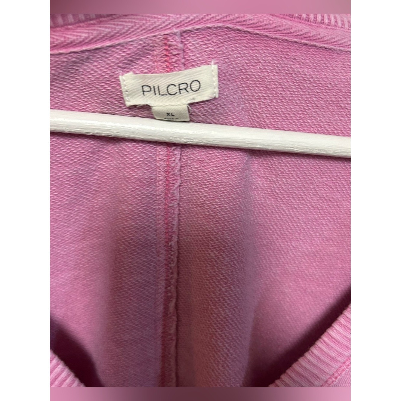 Anthropologie XL Pilcro Long-Sleeve V-Neck Oversized Popover Top raw edges knit