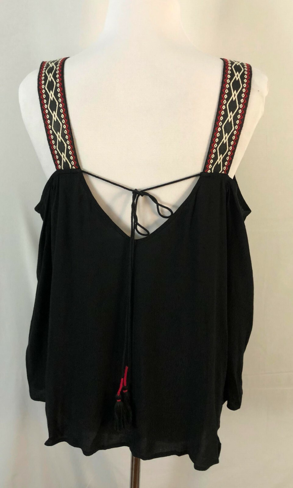 New Rebecca Minkoff Womens Open Shoulder Top Black Viscose Rayon Medium
