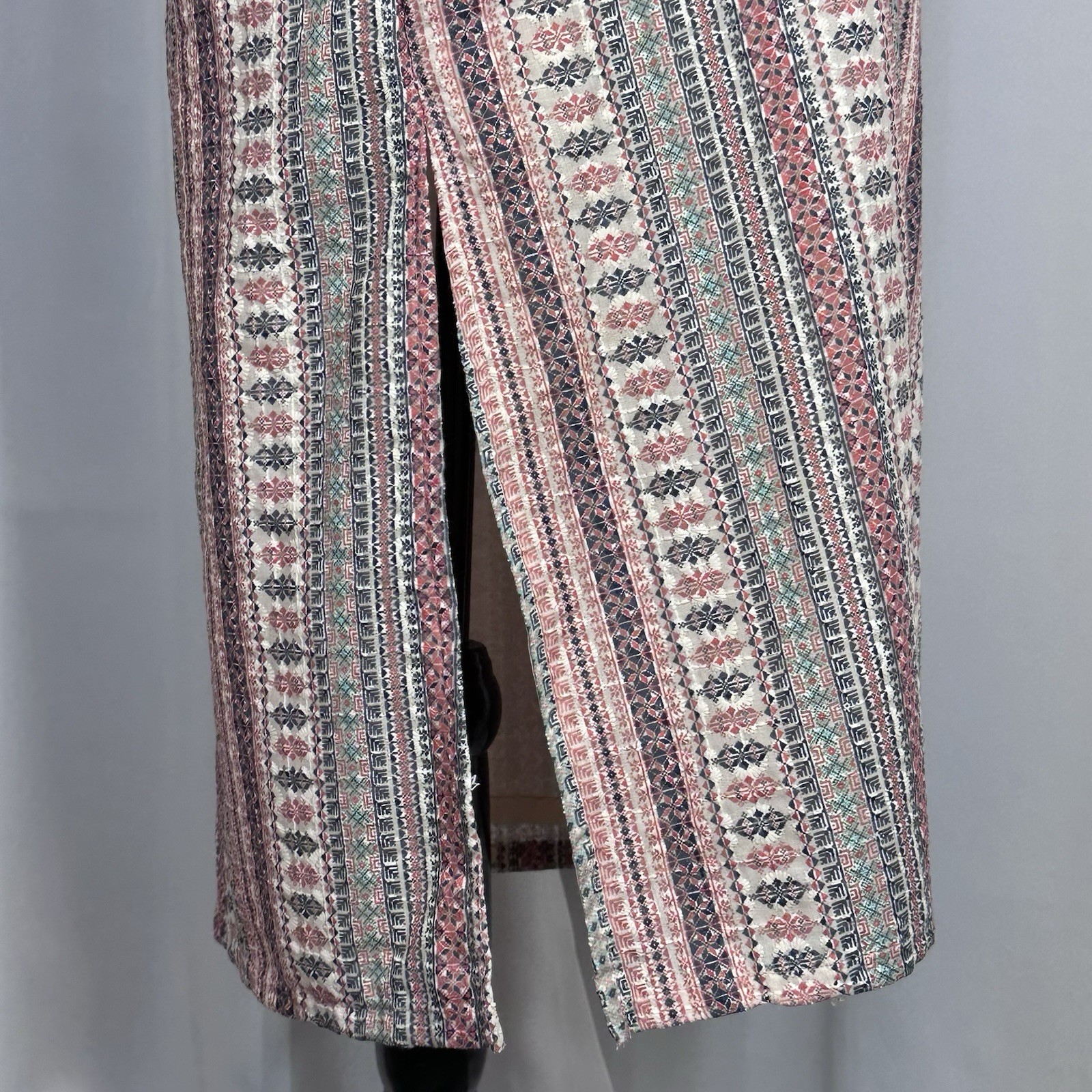 Tunic Top Sz 40 (M) Indian Traditional Kurta Long Blouse Long Sleeve Lined EUC