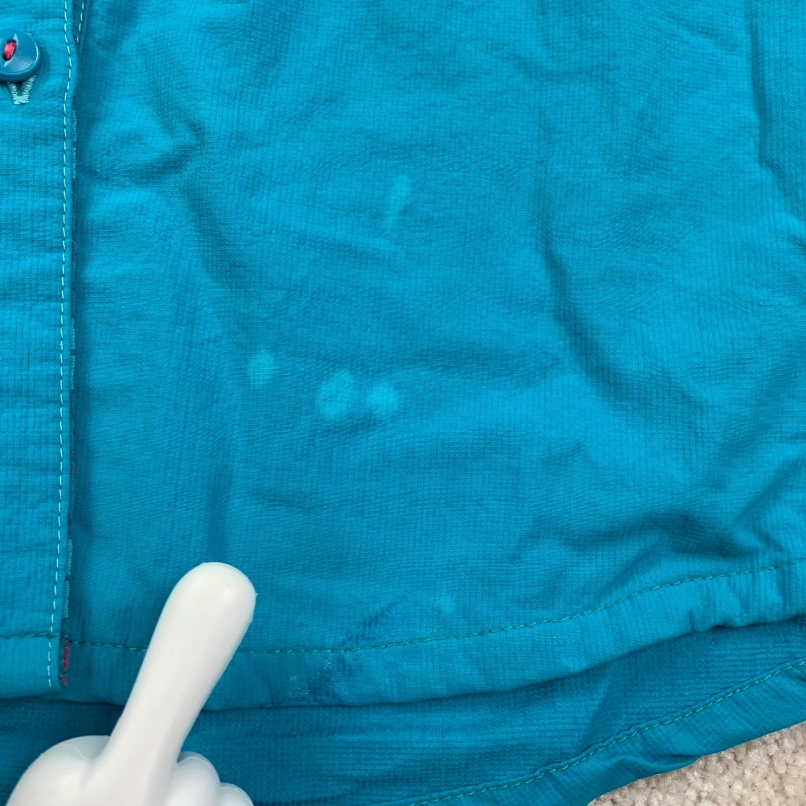 Kuhl Button Up Shirt Womens Large Teal Blue Long Sleeve Hiking Outdoor RN 108846