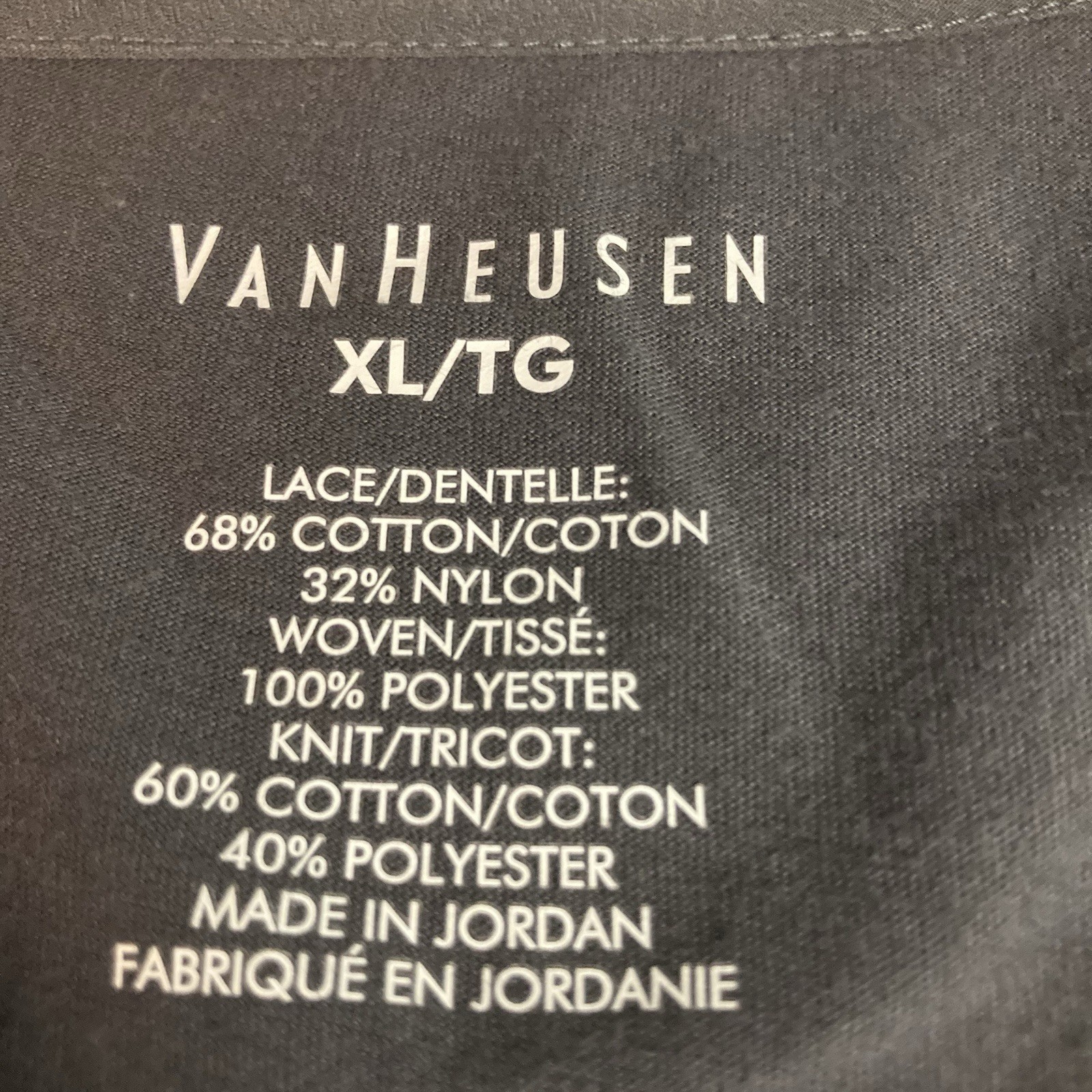 Van Heusen Top Womens XL Charcoal Gray 3/4 Bell Sleeve Lace Business Holiday