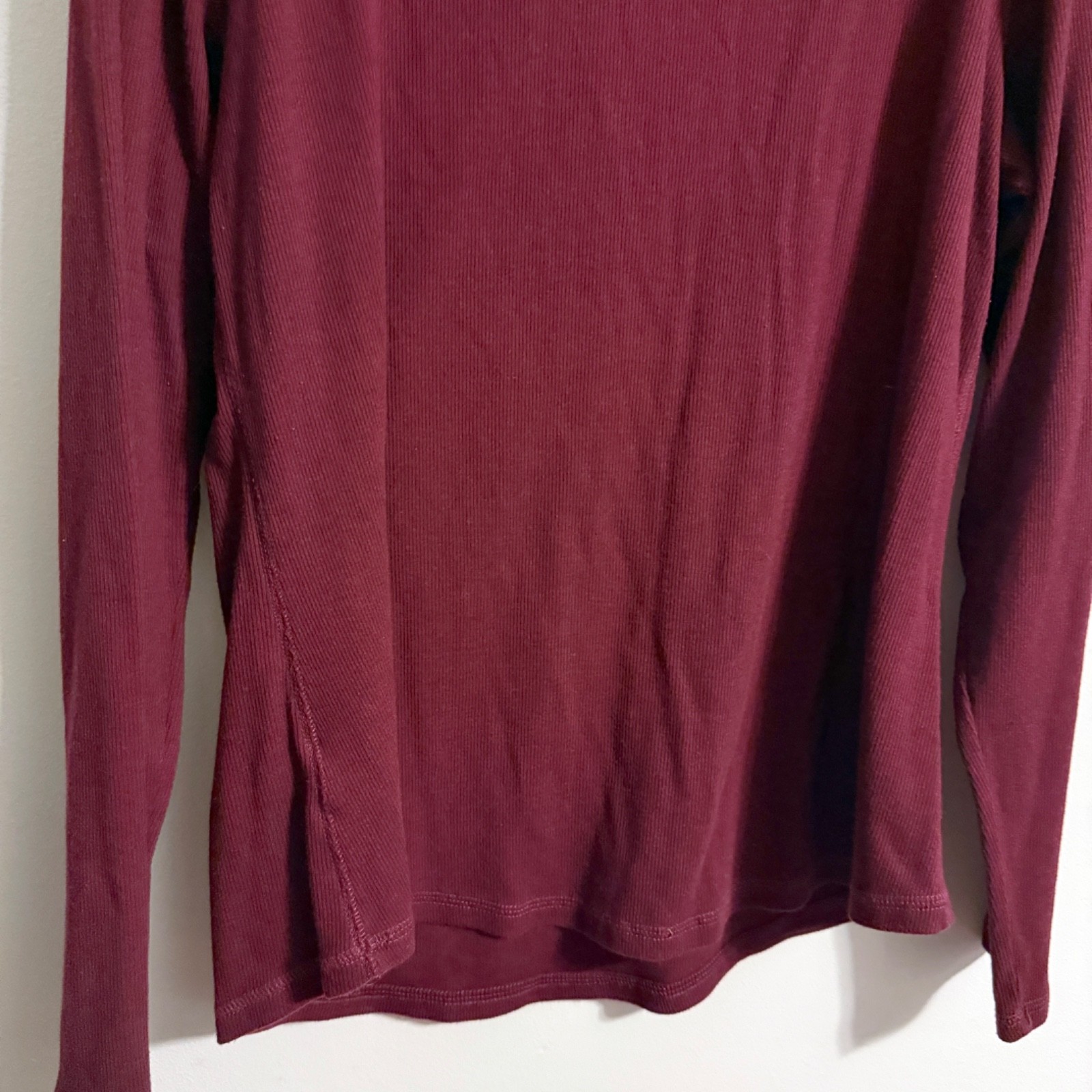 Old Navy Burgundy Slim Fit Ribbed Henley Size Extra Large