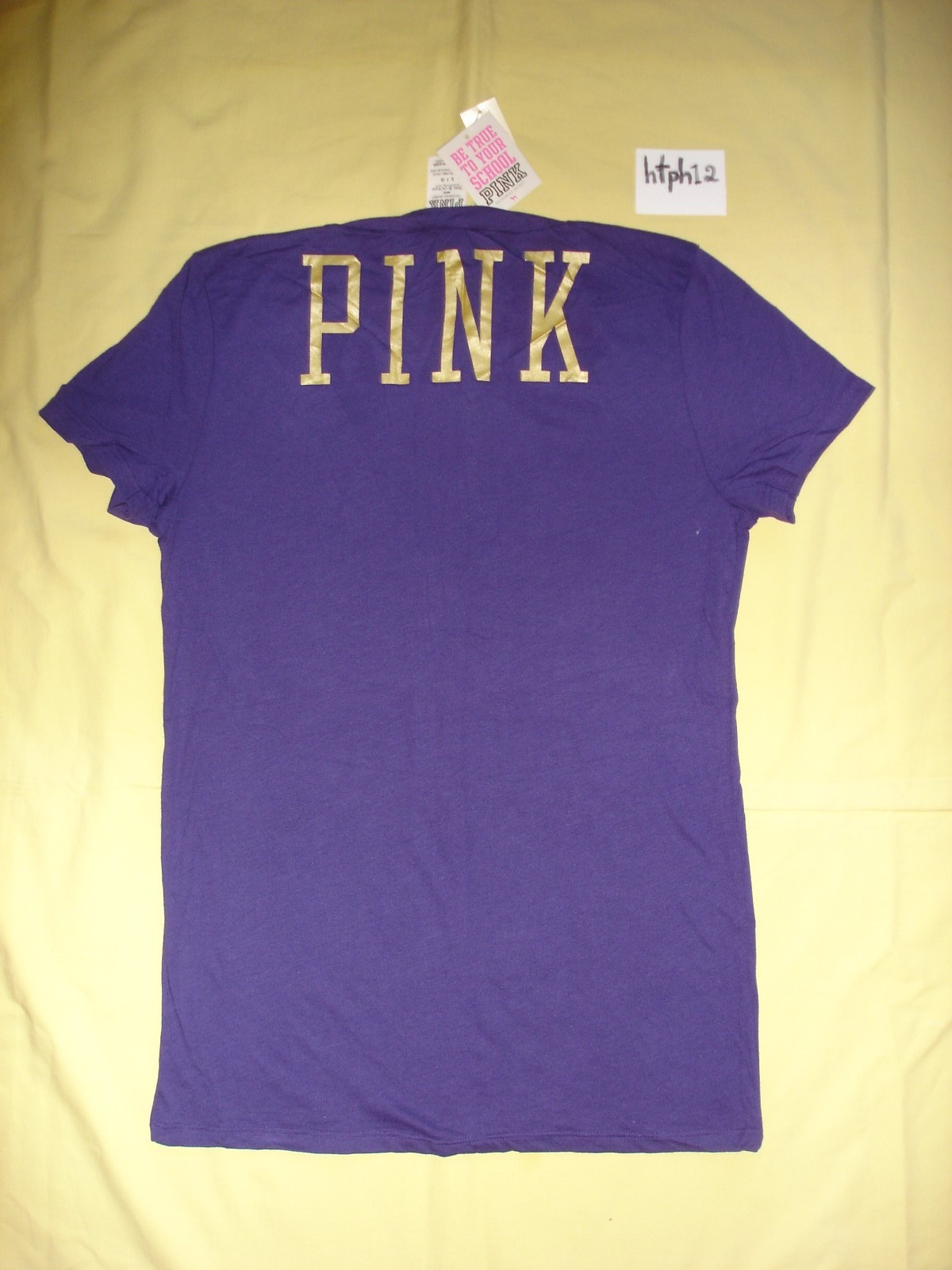 NWT New Victoria’s Secret Pink Collegiate Bling Sequins UDUB T Tee shirt Top L