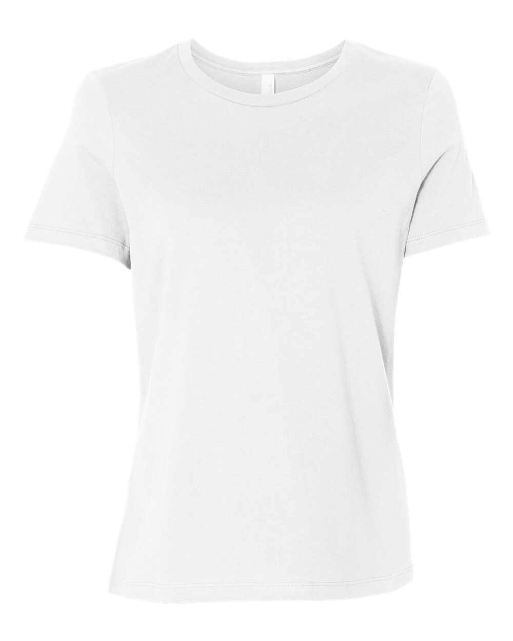 Bella + Canvas B6400 2XL White Jersey Cotton Womens Relaxed Fit Tee Shirt