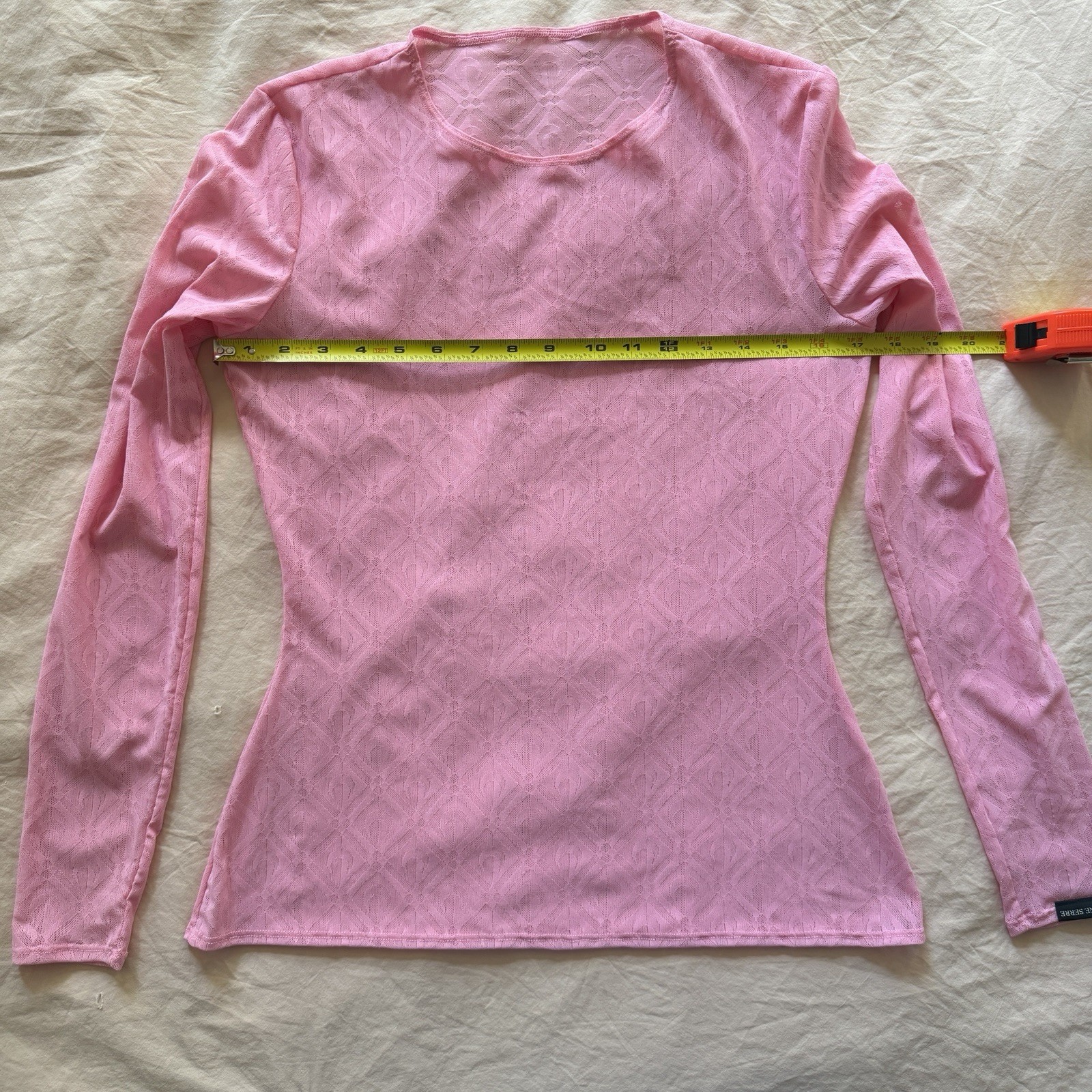 MARINE SERRE Moon Diamant Second Skin Pink Mesh Top $450 RARE