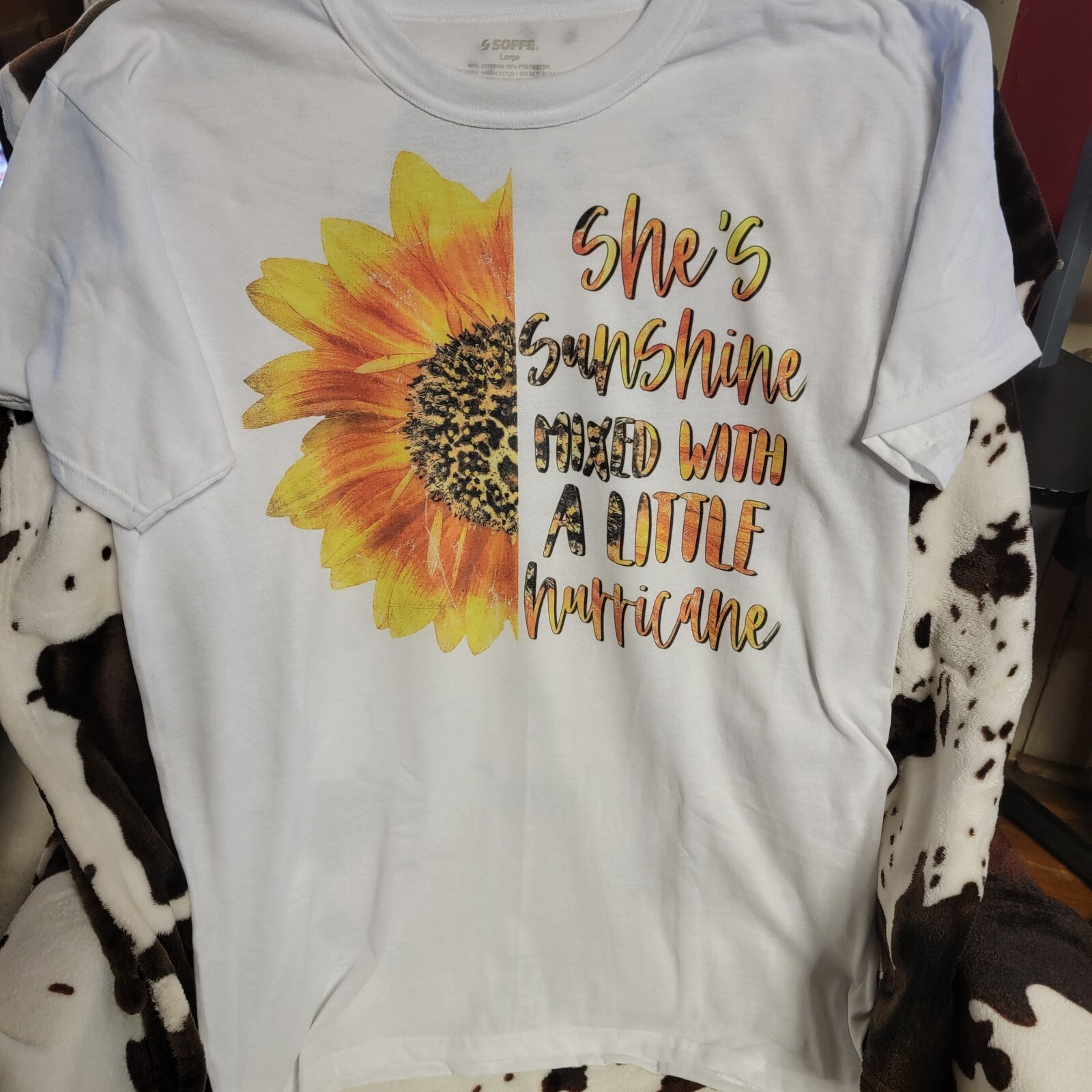 Graphic T Shirt Sunflower Quote Trendy Boutique Style Tee Womens White Top
