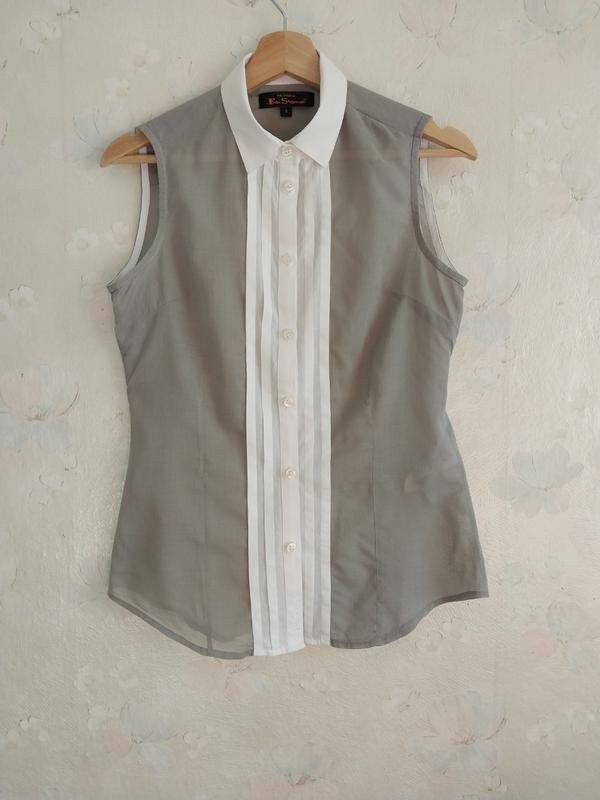 Women Ben Sherman shirt grey cotton 36/S/44