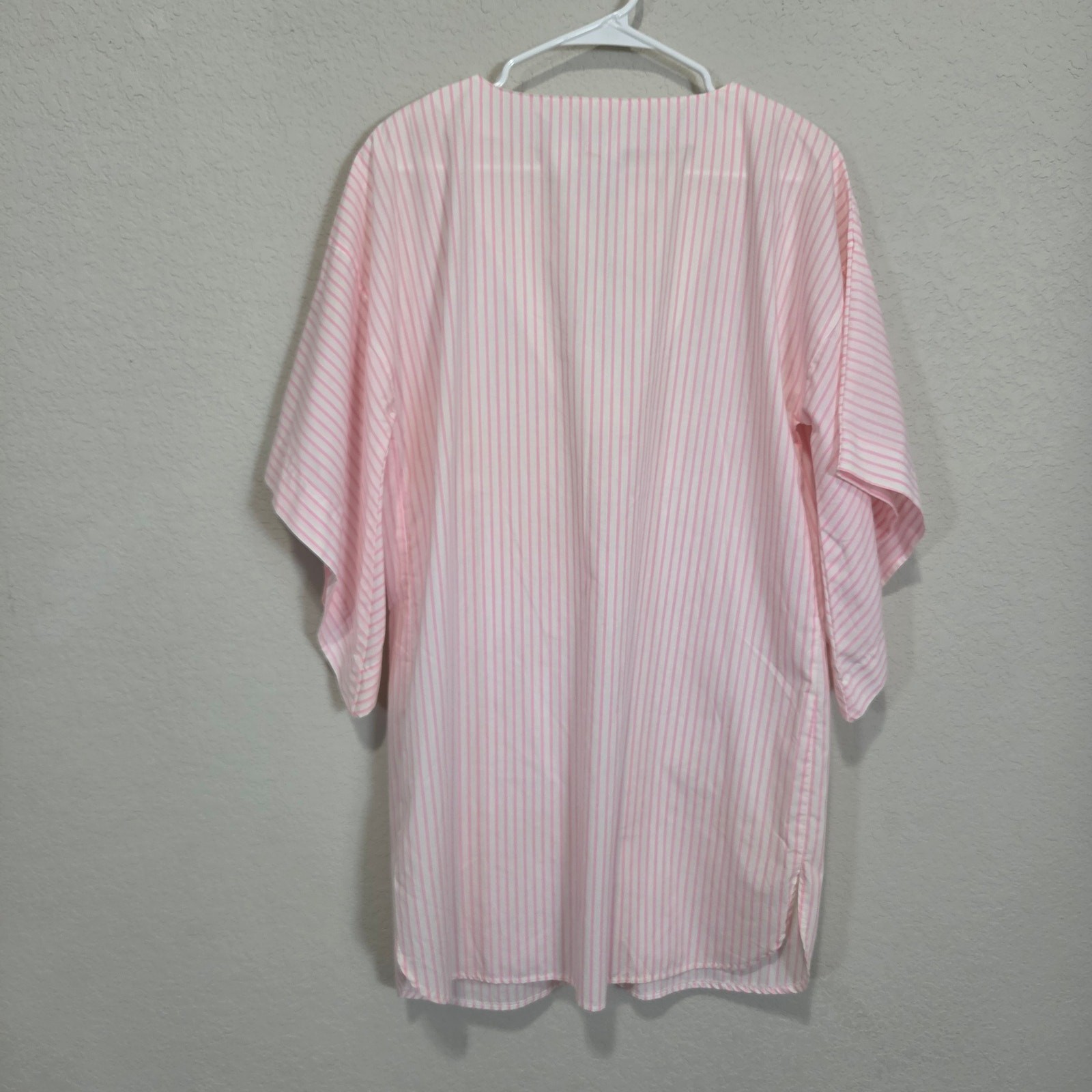 Vintage Avon Fashions Tunic Top Womens M Pink Striped Casual Summer Coastal