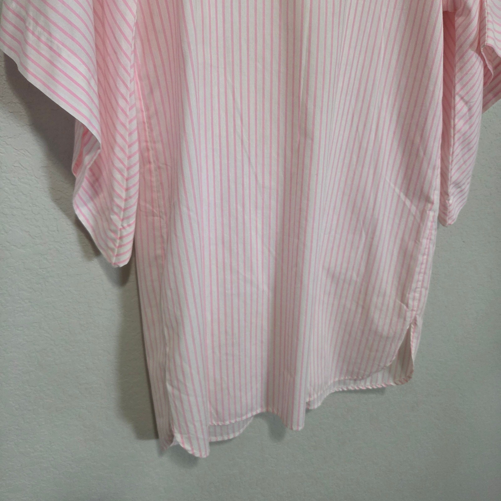 Vintage Avon Fashions Tunic Top Womens M Pink Striped Casual Summer Coastal