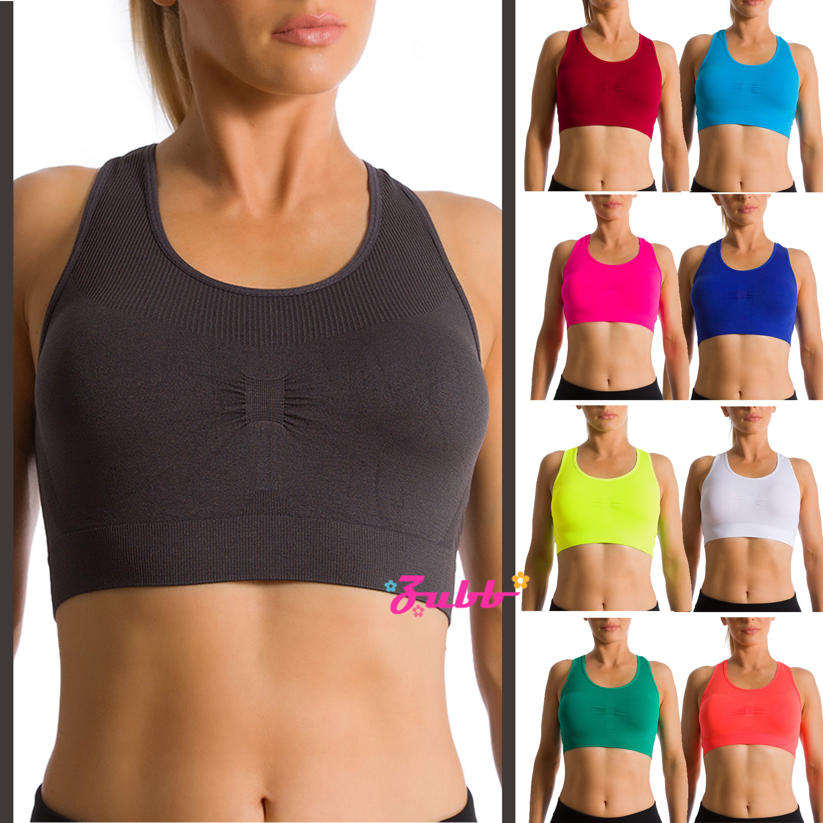 Women’s Seamless Light Weight Racerback Sports Wire Free Bra No Padding