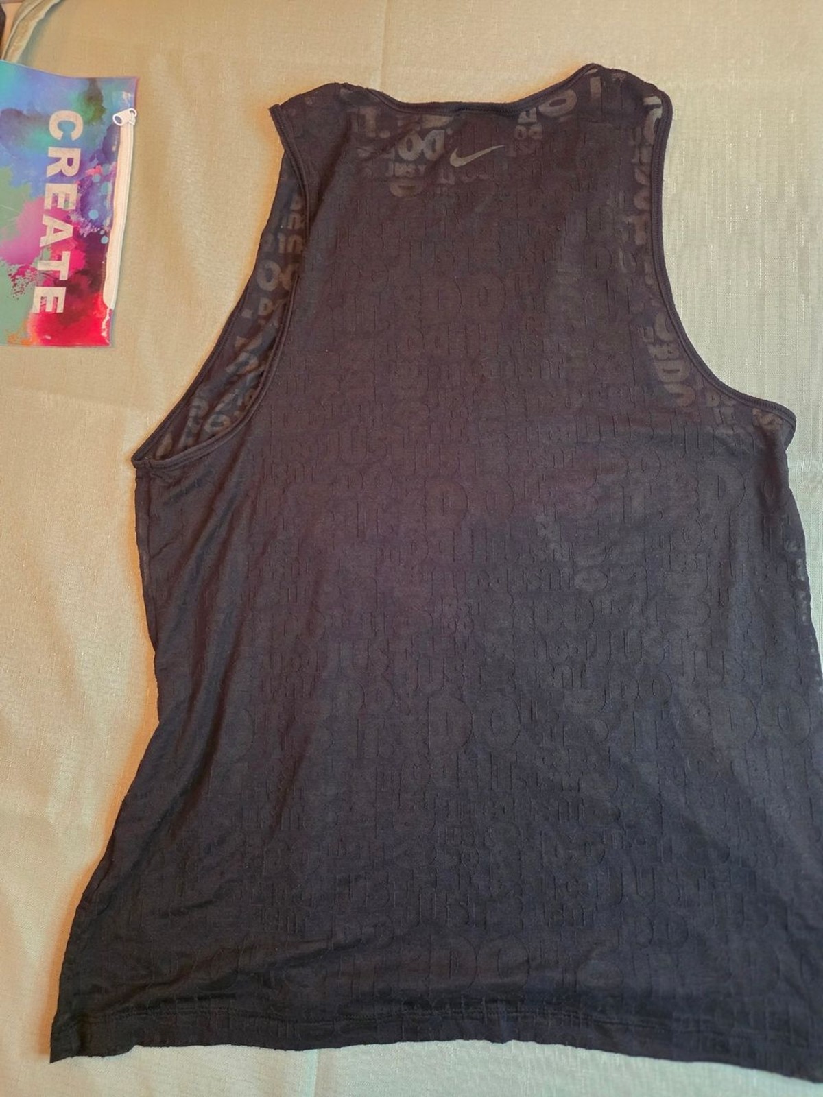 Sheer Black “Just Do It” Tank Top S