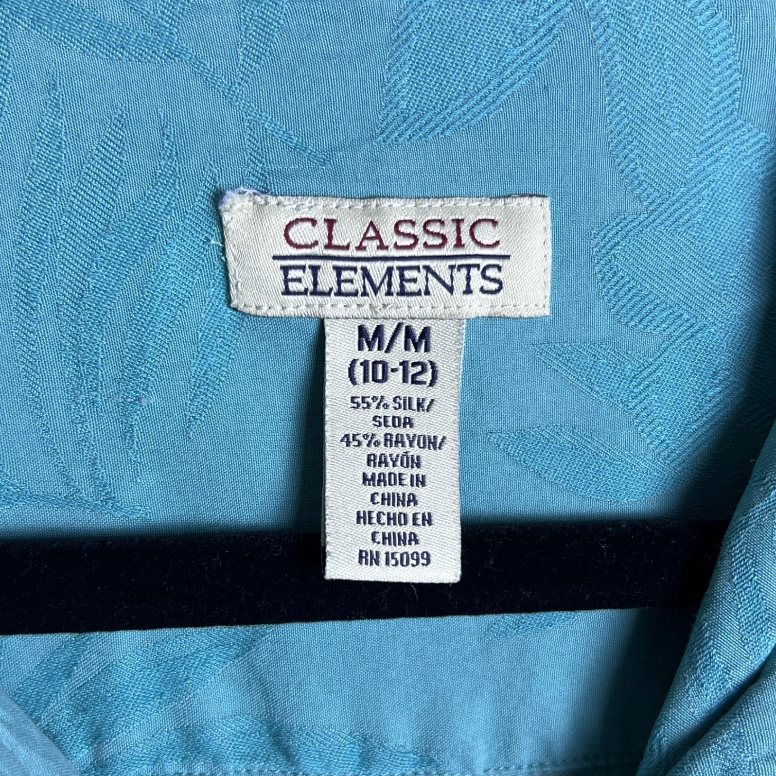 Vintage 90s Classic Elements Silk Rayon Shirt Women’s M Coastal Grandmother