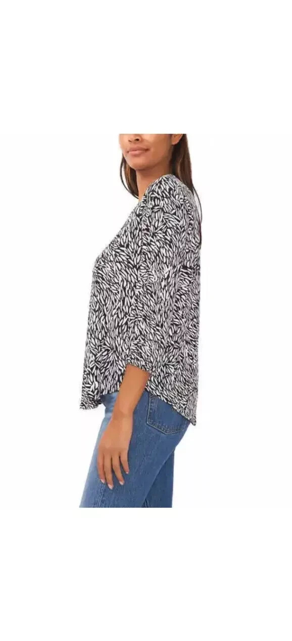 Vince Camuto Top Women’s V Neck Blouse Long Sleeve Casual Black, Purple A1