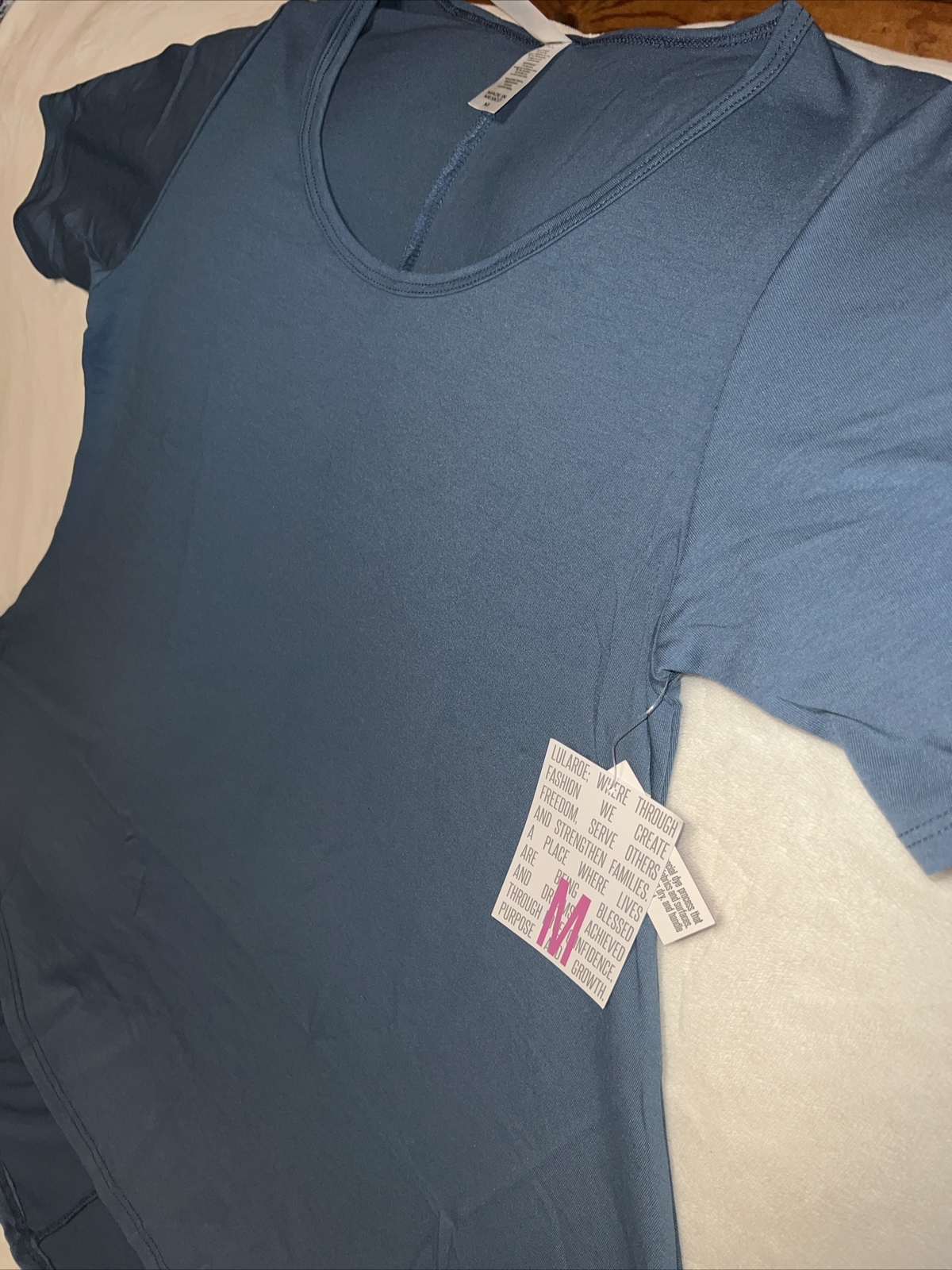 Lularoe Perfect T Solid Blue Shirt Tunic 🦄 New Medium 12/18 14/16 16/18 Full M