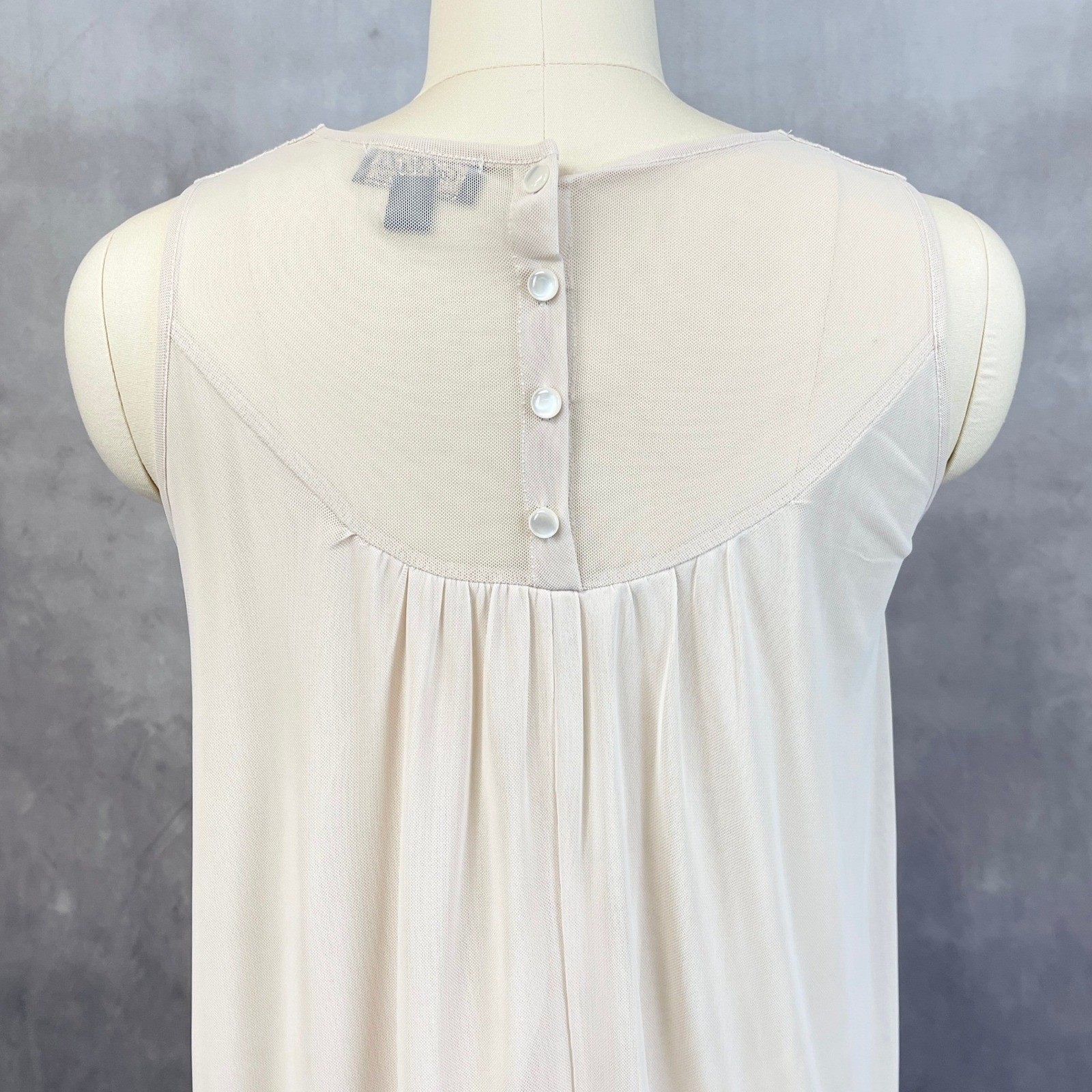 Cal Style Crochet Lace Ruffle Hem Sleeveless Tunic Top Women Small Boho Flowy