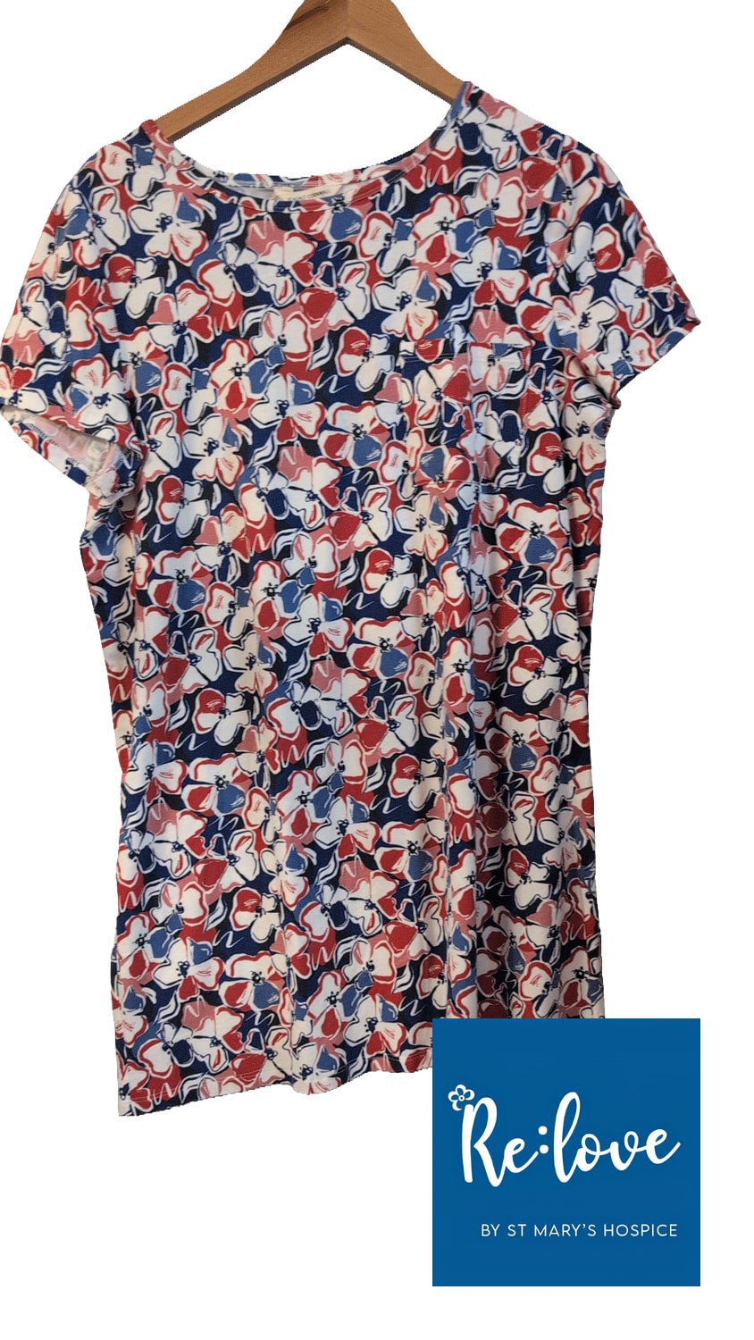 Seasalt Cornwall Organic Cotton Floral Top – Size UK 14