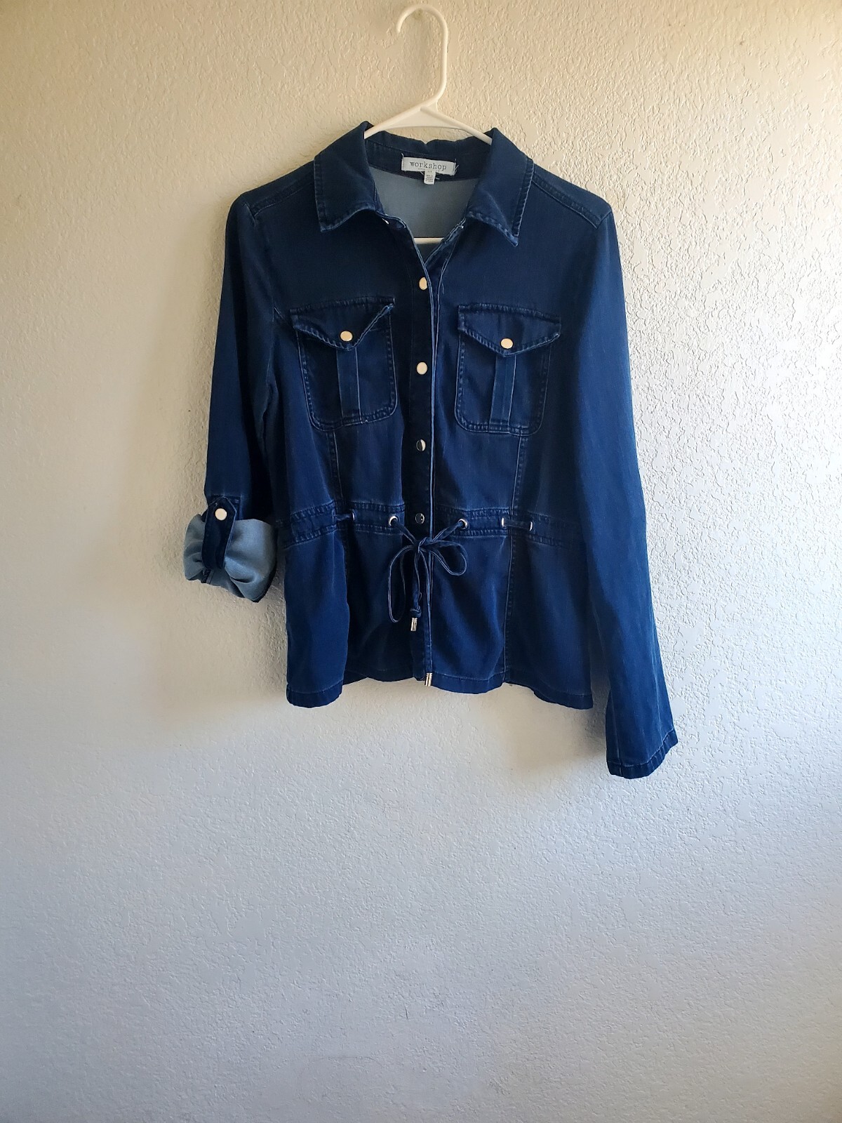Workshop Republic Top Womens S Chambray Snap Up Pockets Western Rodeo