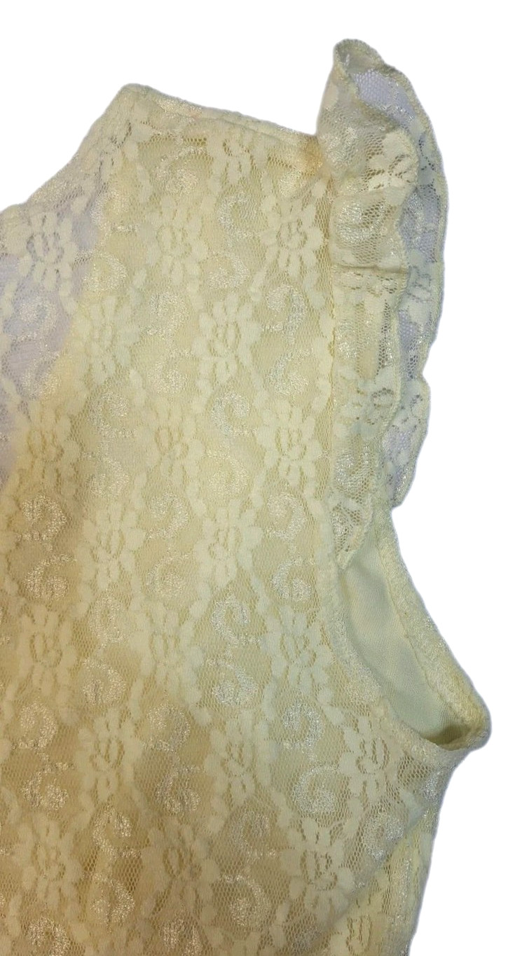 Vintage MADE IN USA Women’s top Lace Lined Design Hoop & Eye Front Closure Sz M