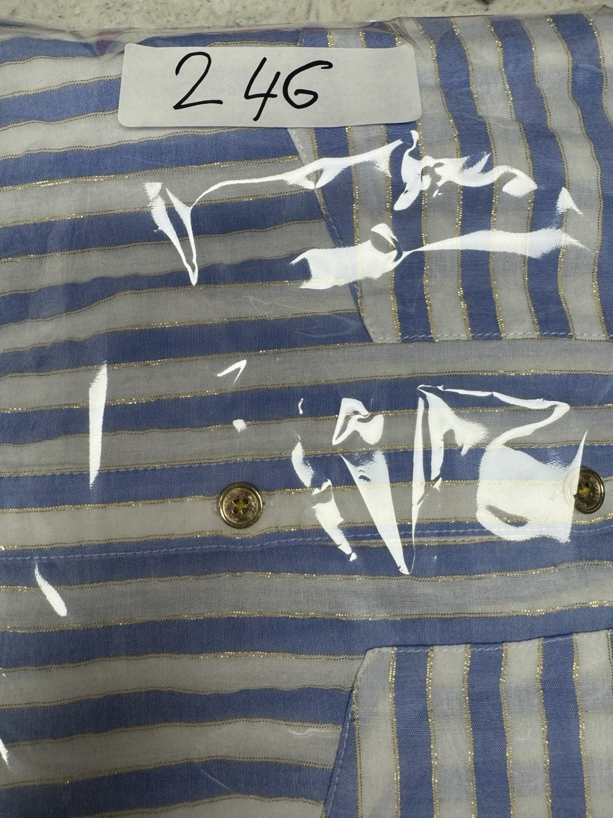 Michael Kors Blue & White Striped Gold Style Long Sleeve Button Up Women’s S