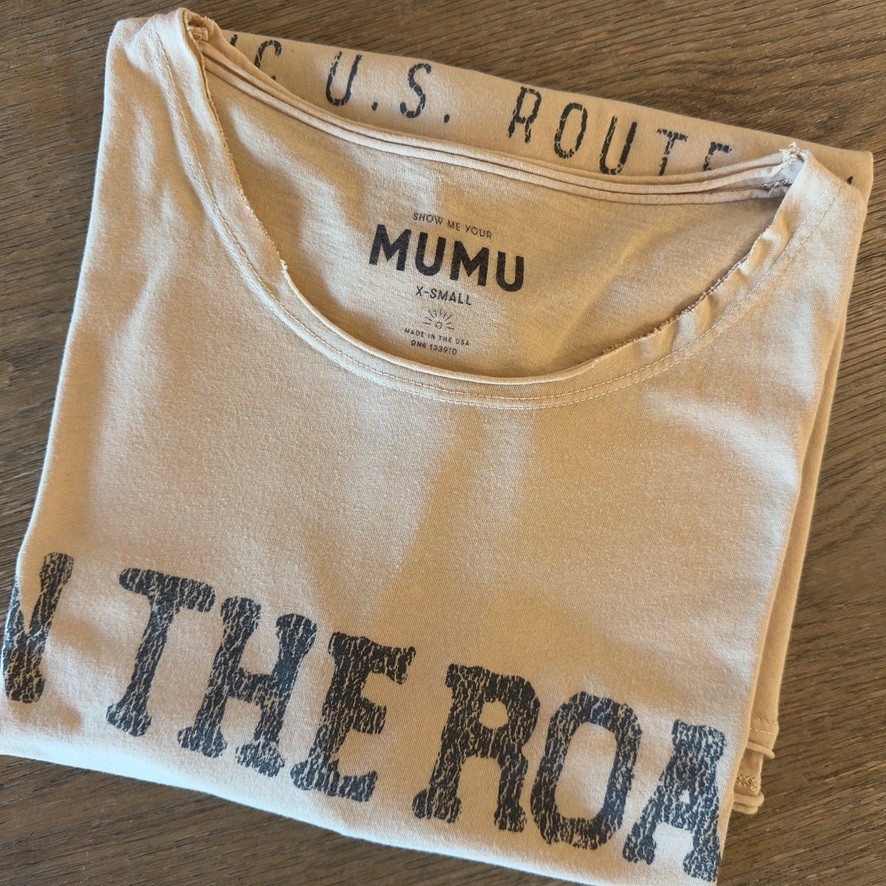 ✈️ Show Me Your Mumu-“On the Road” Airport Tee-Route 66-Festival Boho Top-Sze XS