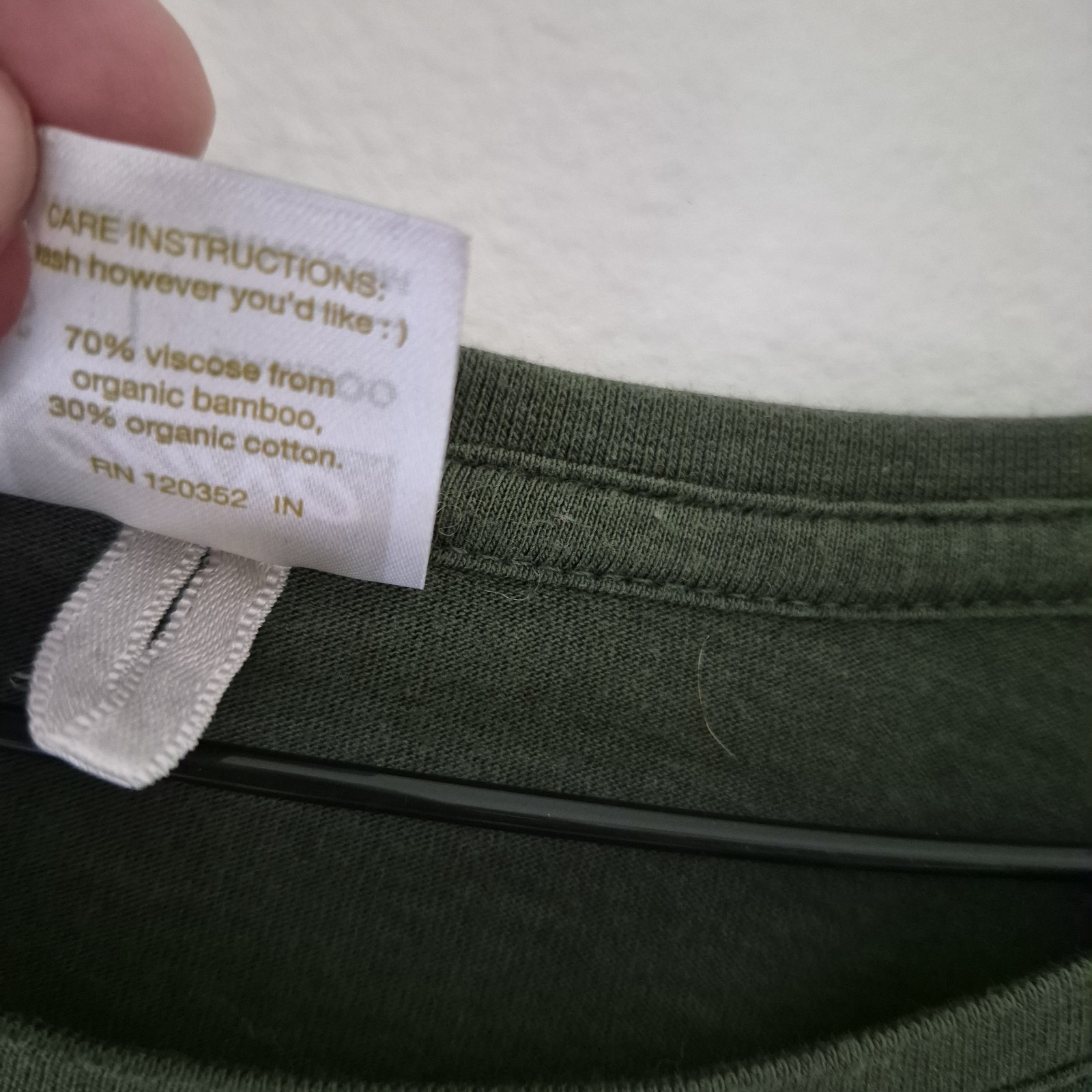 Onno Women’s Small Bamboo Olive Green Organic Cotton Viscose