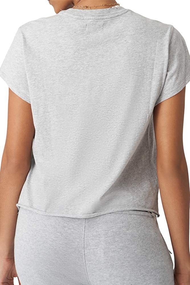 Bandier x Sincerely Jules The Aster Tee T-Shirt Heather Grey Embroidered Size XS