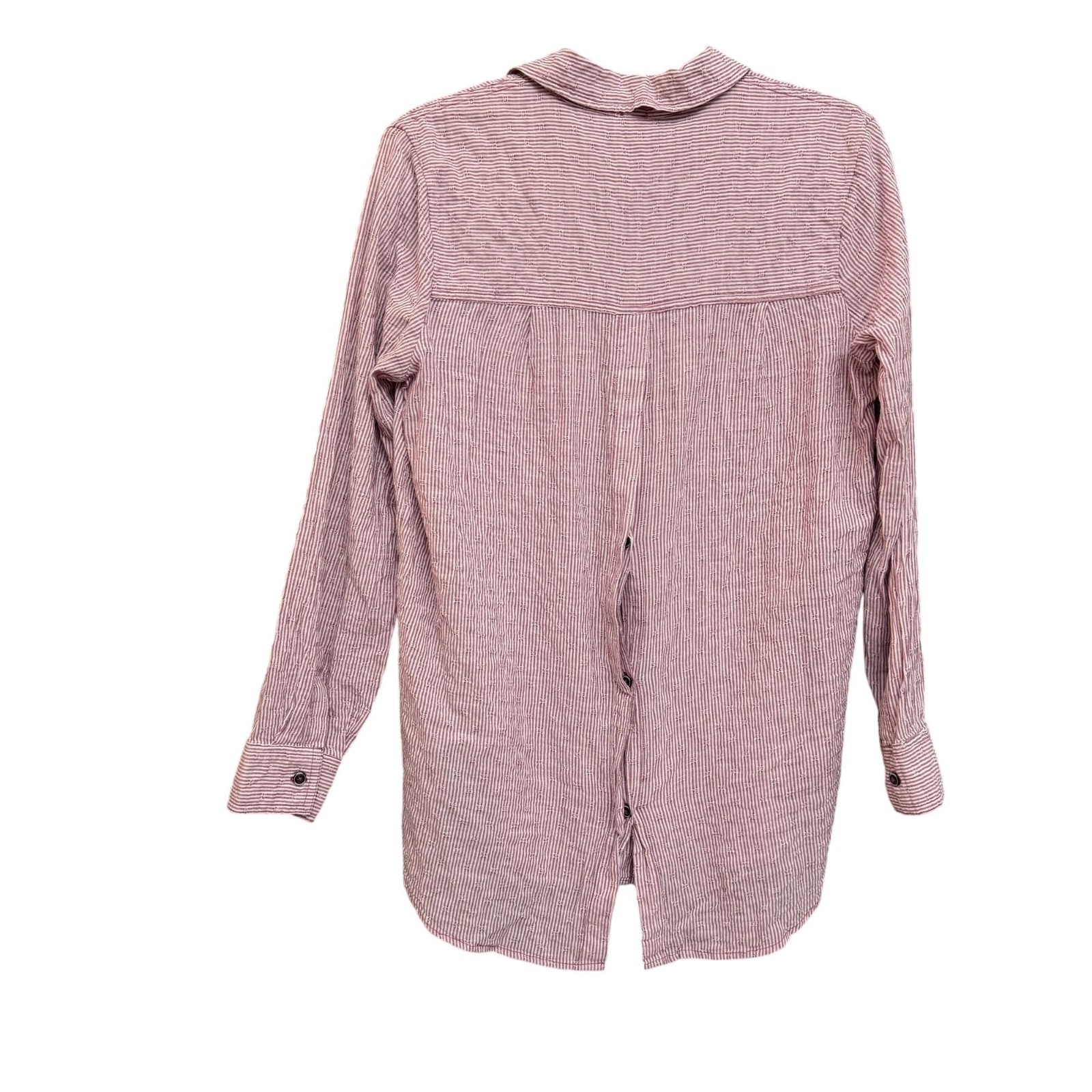 Free People Women’s Button Down Shirt Sz XS No Limits Striped Pocket Split Back