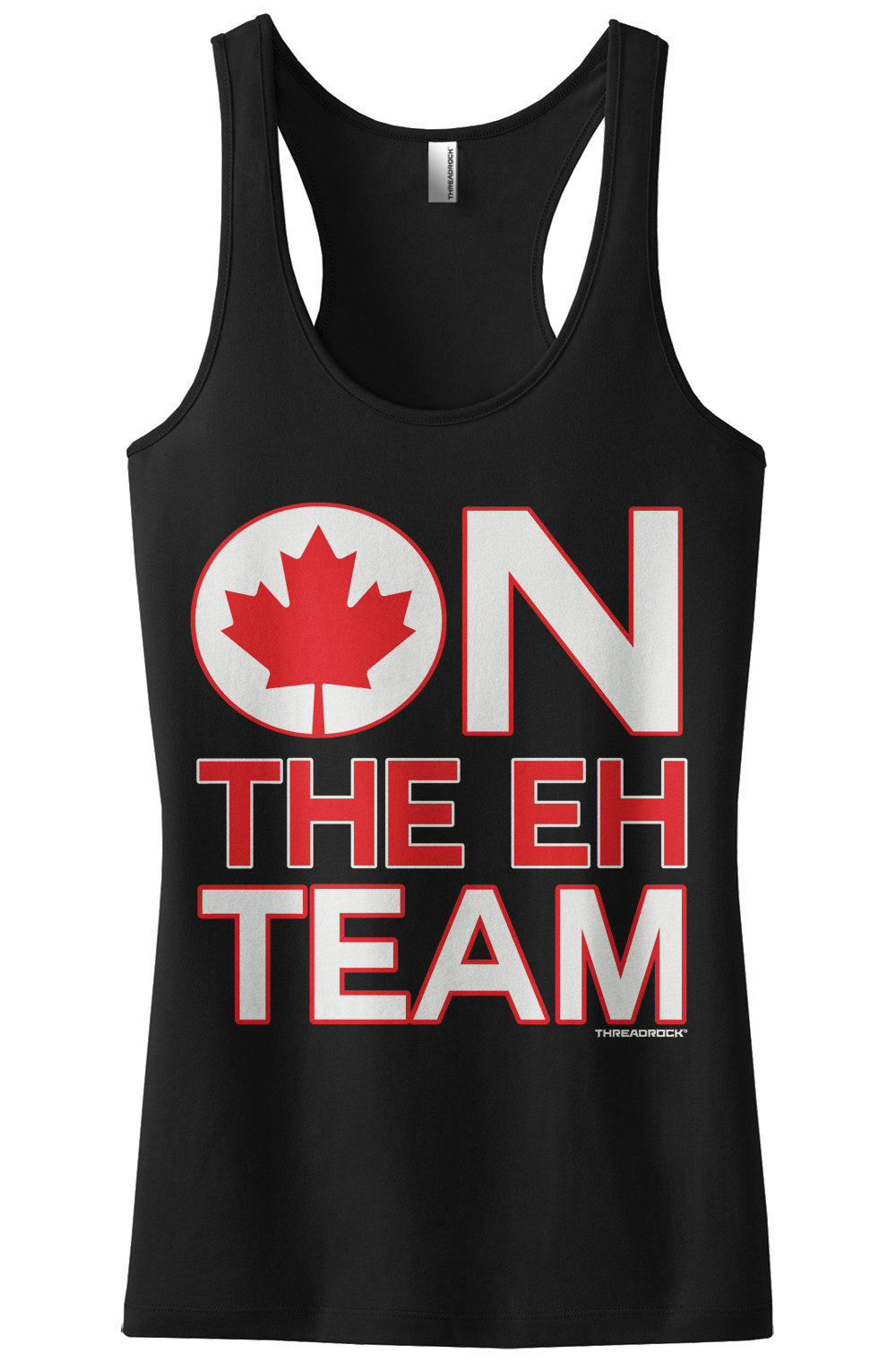 Threadrock Women’s On The Eh Team Racerback Tank Top Funny Canada Canadian Flag