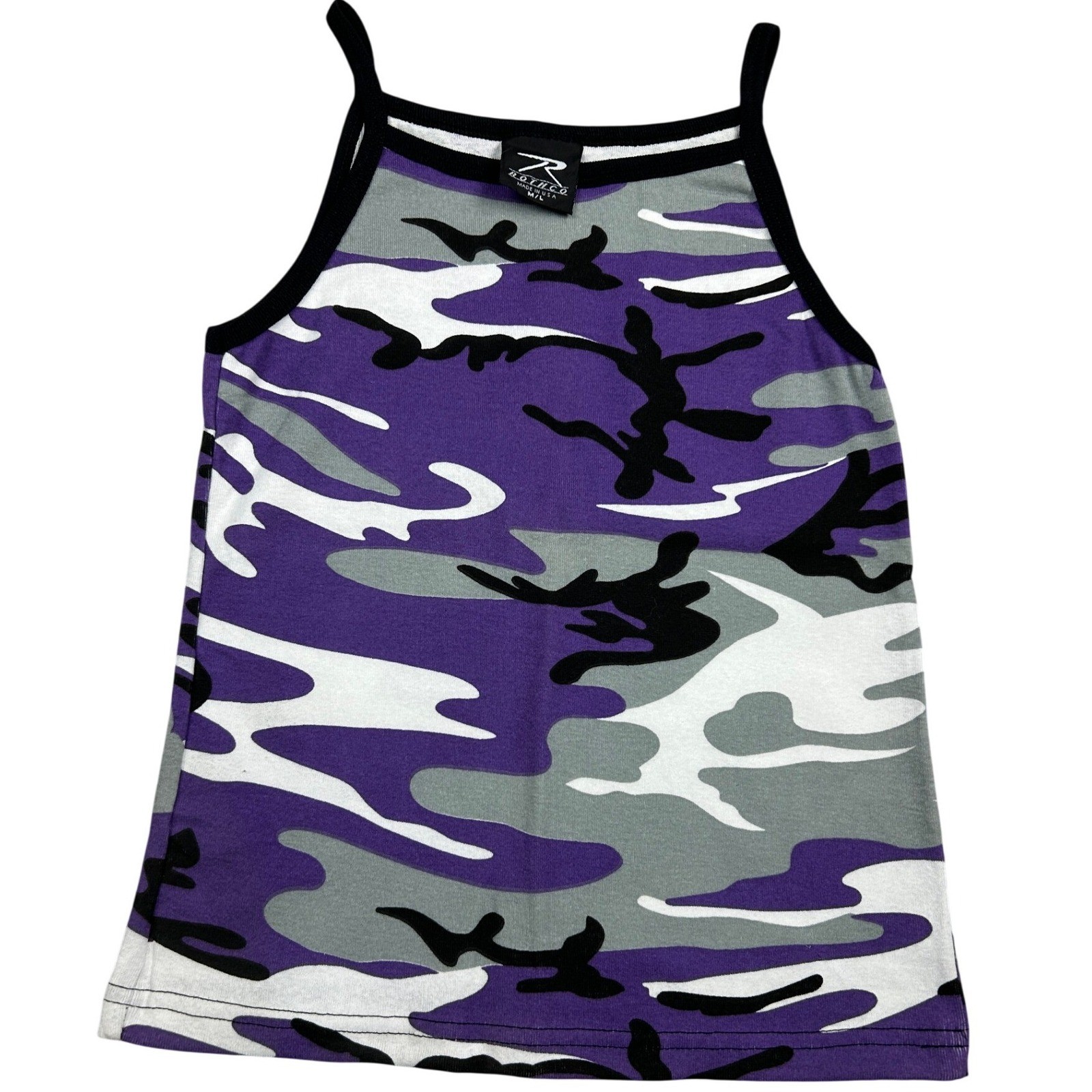 Rothco Purple Camo Tank Top Womens Medium Large M/L Made in USA Cotton Cami