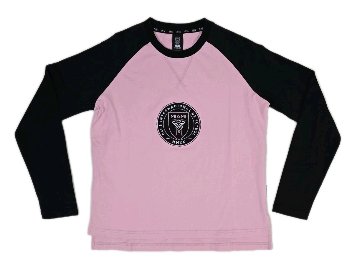 Stadium Essentials INTER MIAMI CF Soccer MLS Women’s Pink Raglan LS Shirt M NWOT