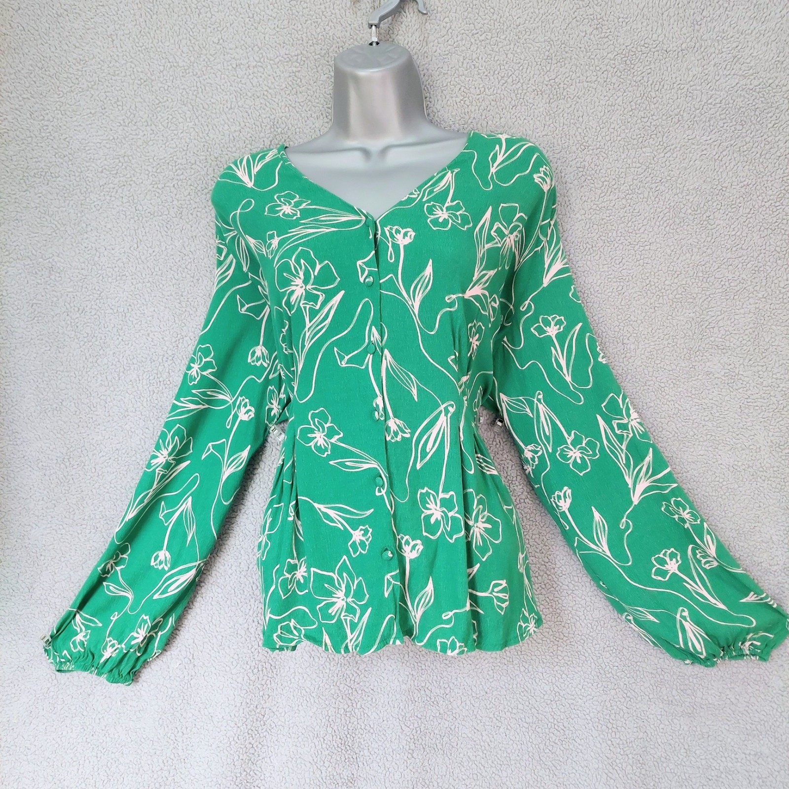 Monsoon Ladies UK 22 Jade Floral Blouse Top Party Work Summer Lightweight