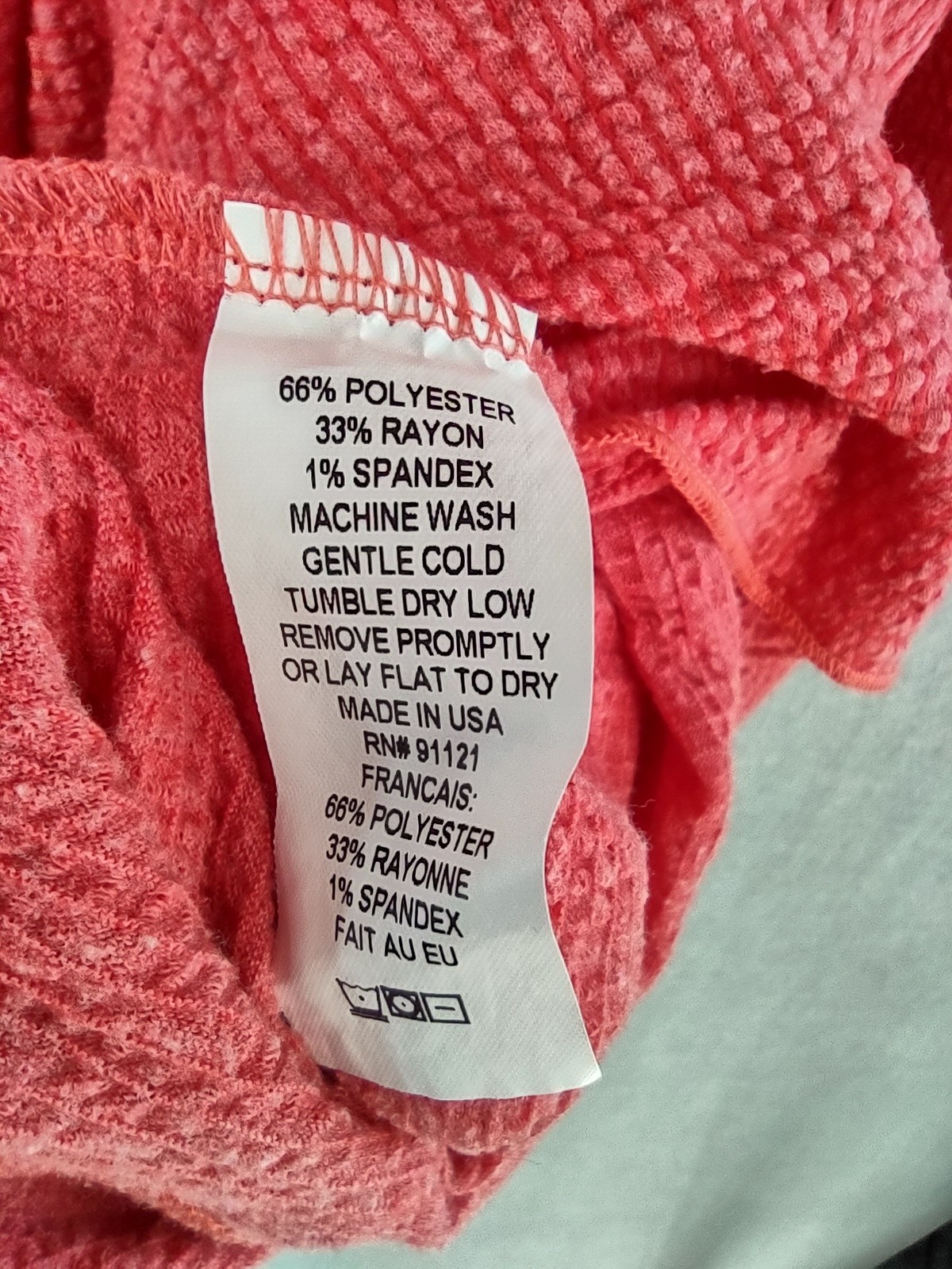 SnoSkins Top Medium Coral Red Thermal Dolman Pullover Cozy Outdoor Cabin Chic US